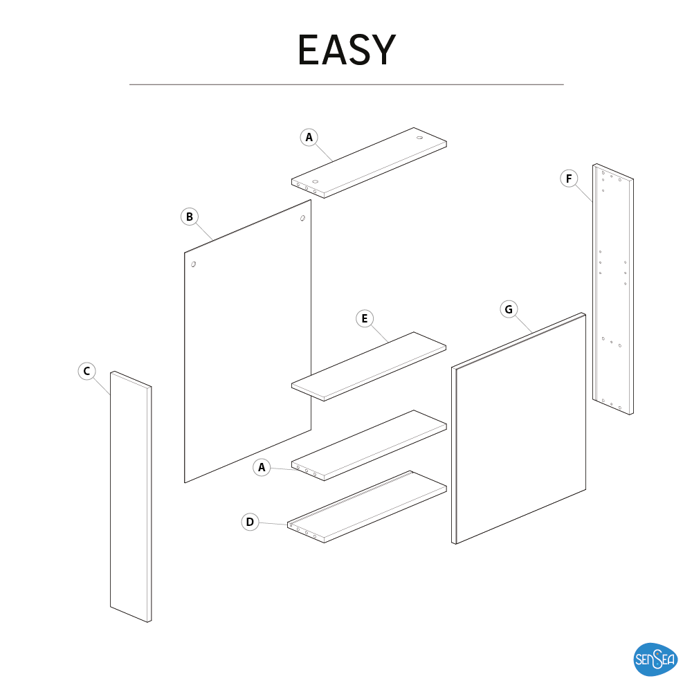 Armário com espelho SENSEA EASY 50X14X70CM OAK - 7