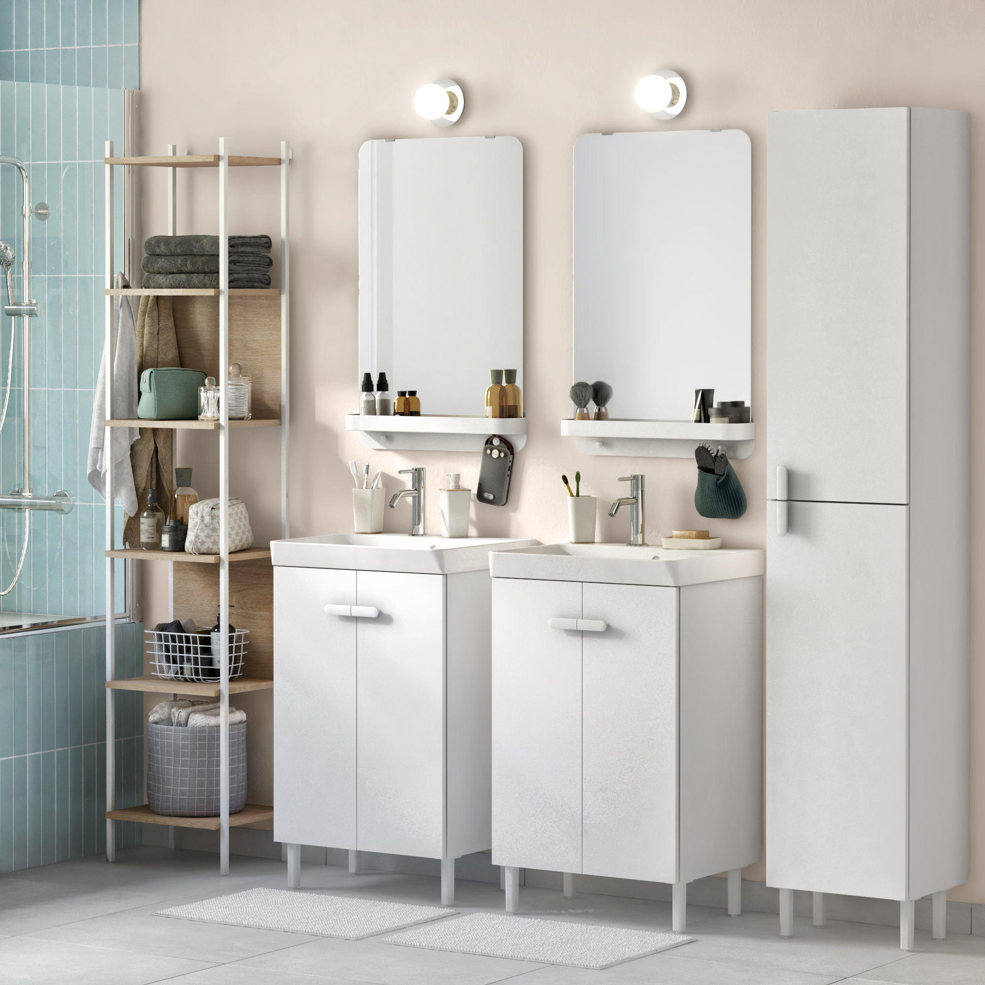 Etagère l.40 x H.184 x P.32 cm effet chêne naturel Easy - 5