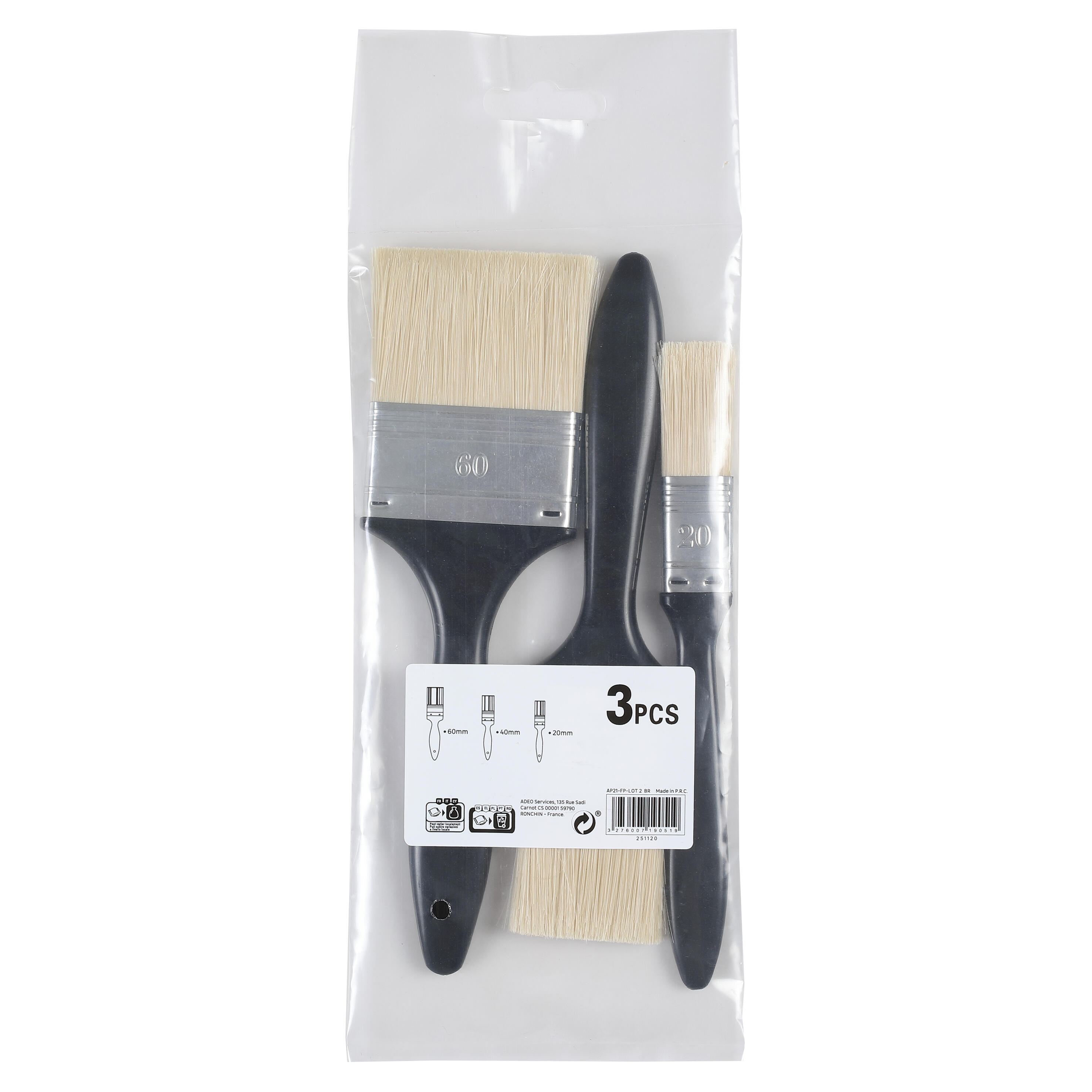 Lot de 3 pinceaux pour peindre toute surface - 3