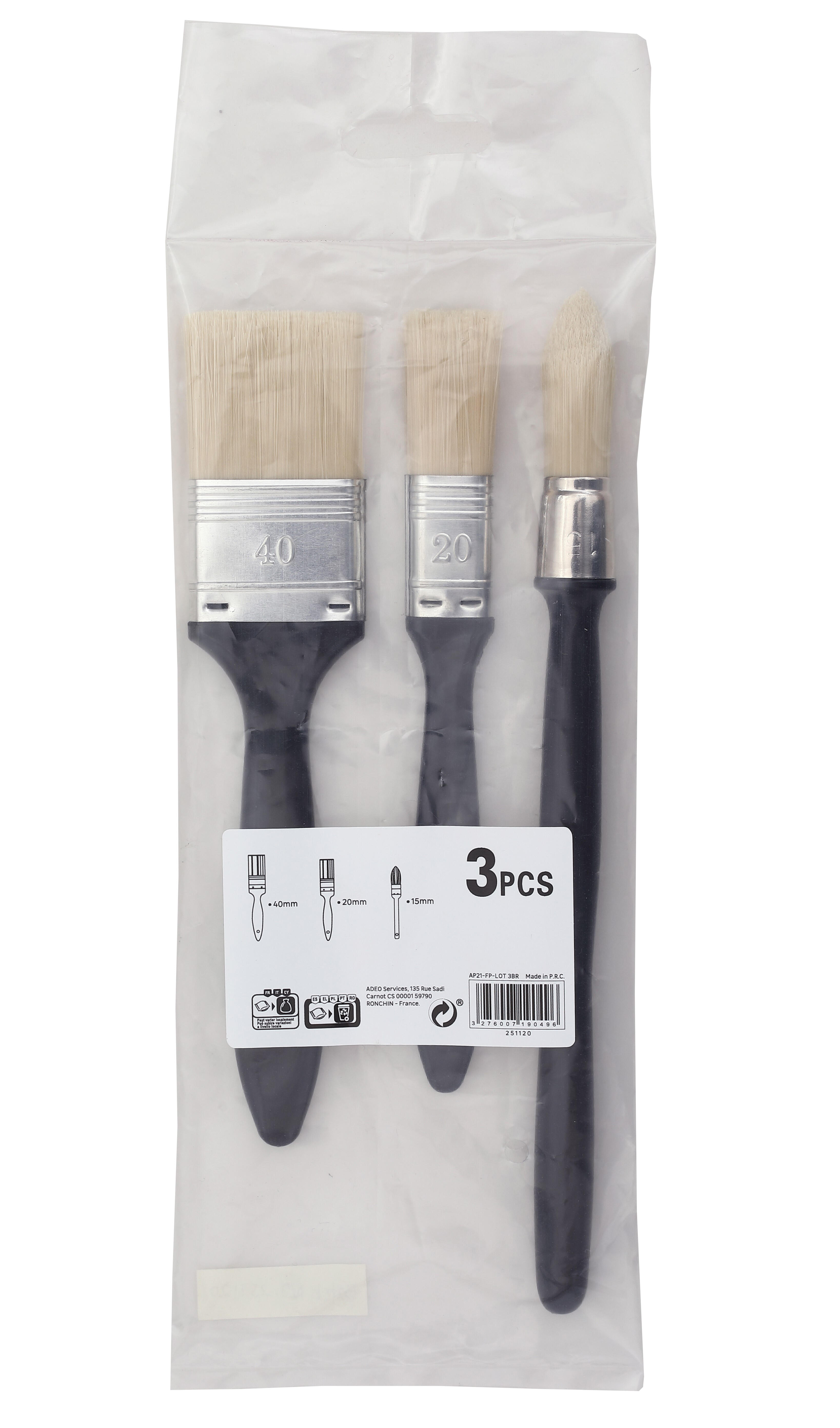 Lot de 3 pinceaux pour peindre toute surface - 3