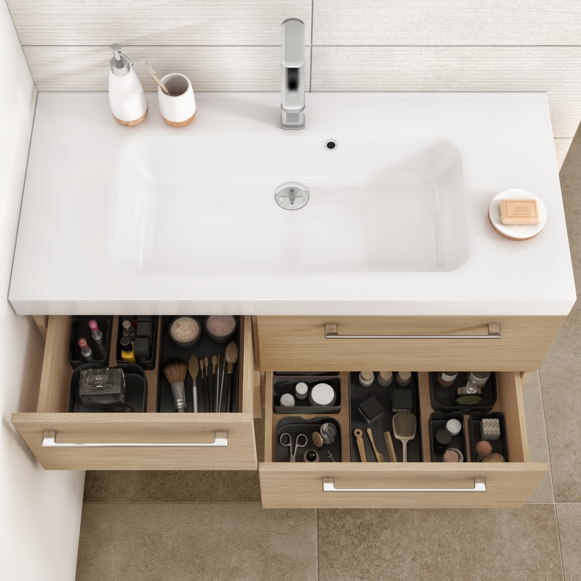 Conjunto de 4 caixas SENSEA REMIX PARIS 16.3X5.3X30.2CM - 3