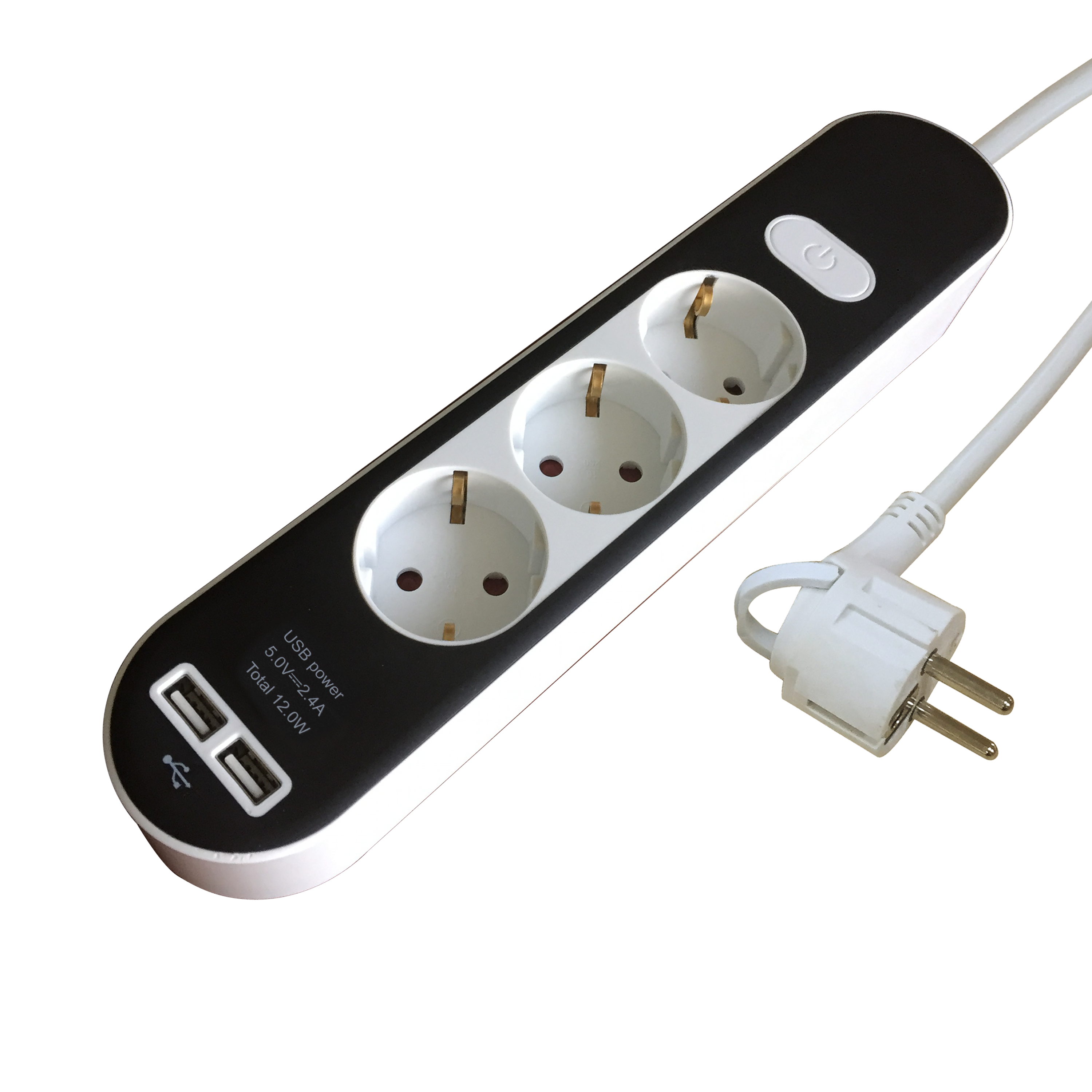 Base múltiple de 3 tomas+ 2 USB 1.5 metros LEXMAN negro - 3
