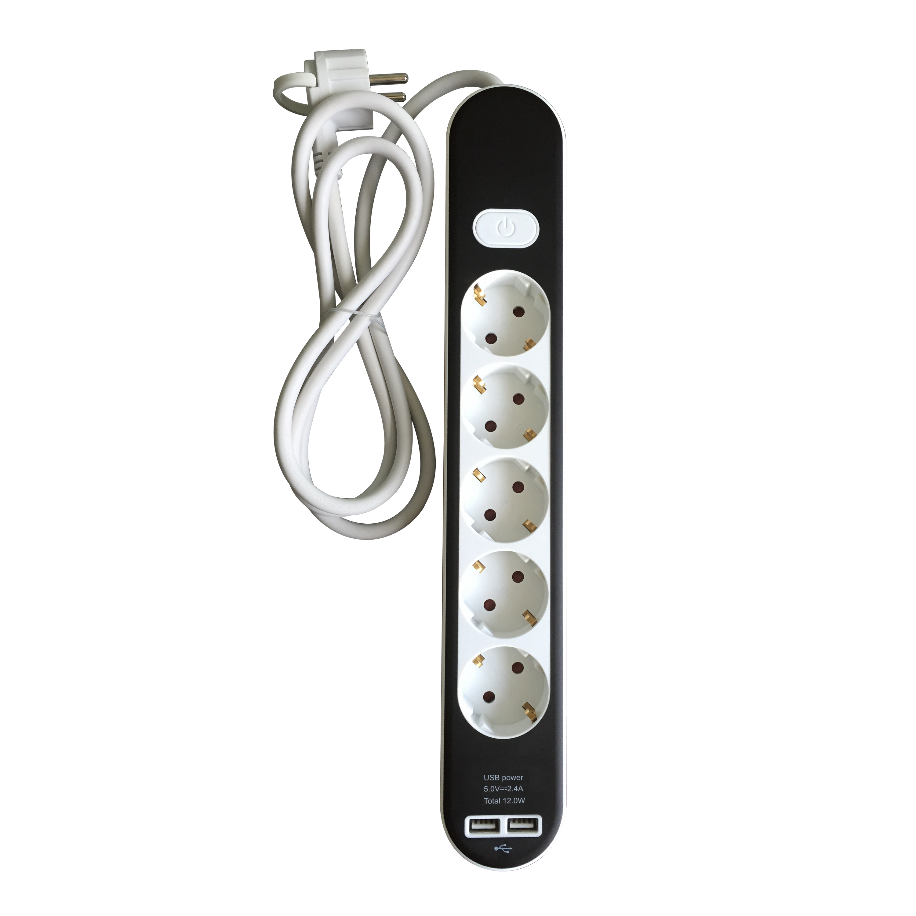Base múltiple de 5 tomas+ 2 usb 1.5 metros lexman negro