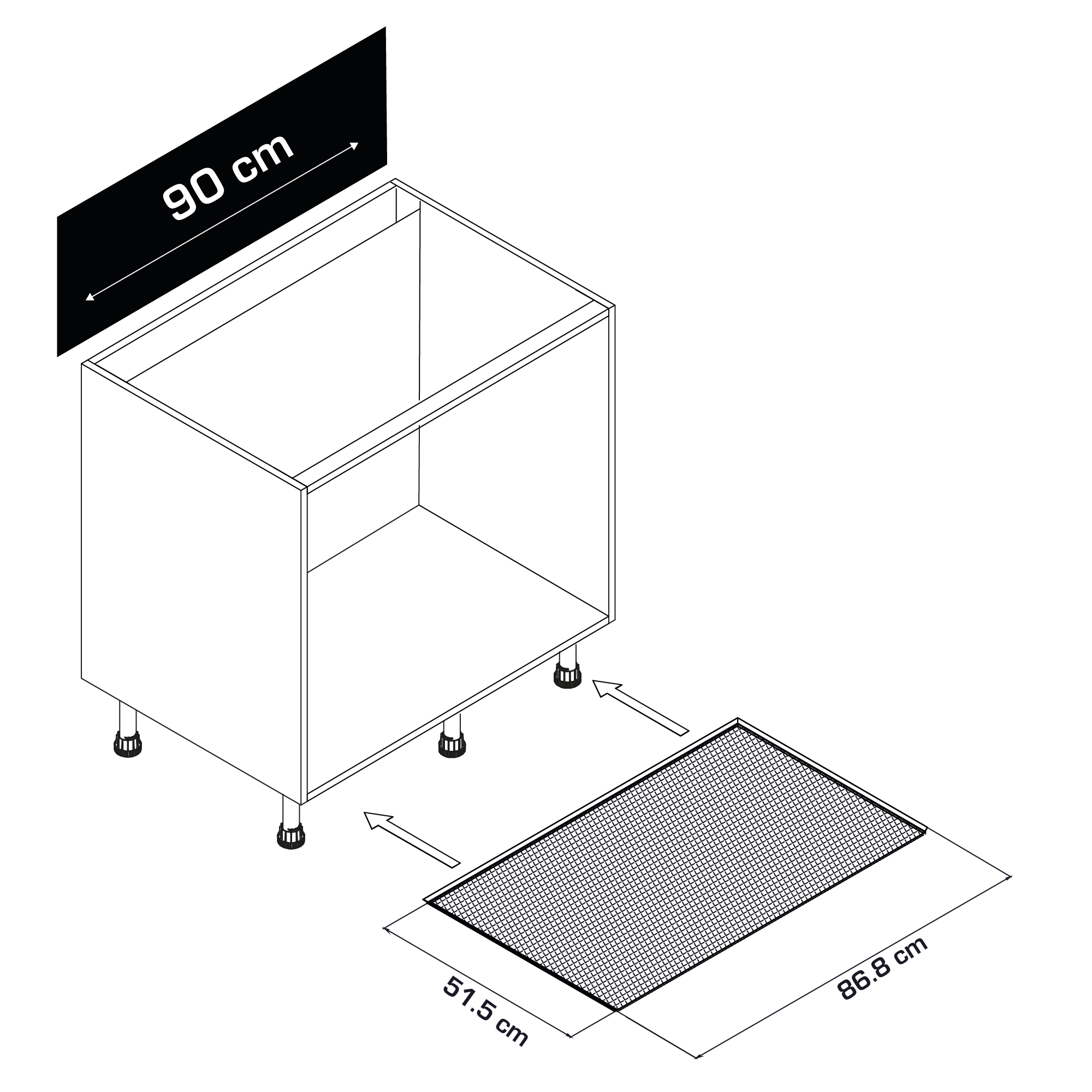 Plancha antihumedad para mueble de cocina fabricada en aluminio de 86.8x1 cm - 2