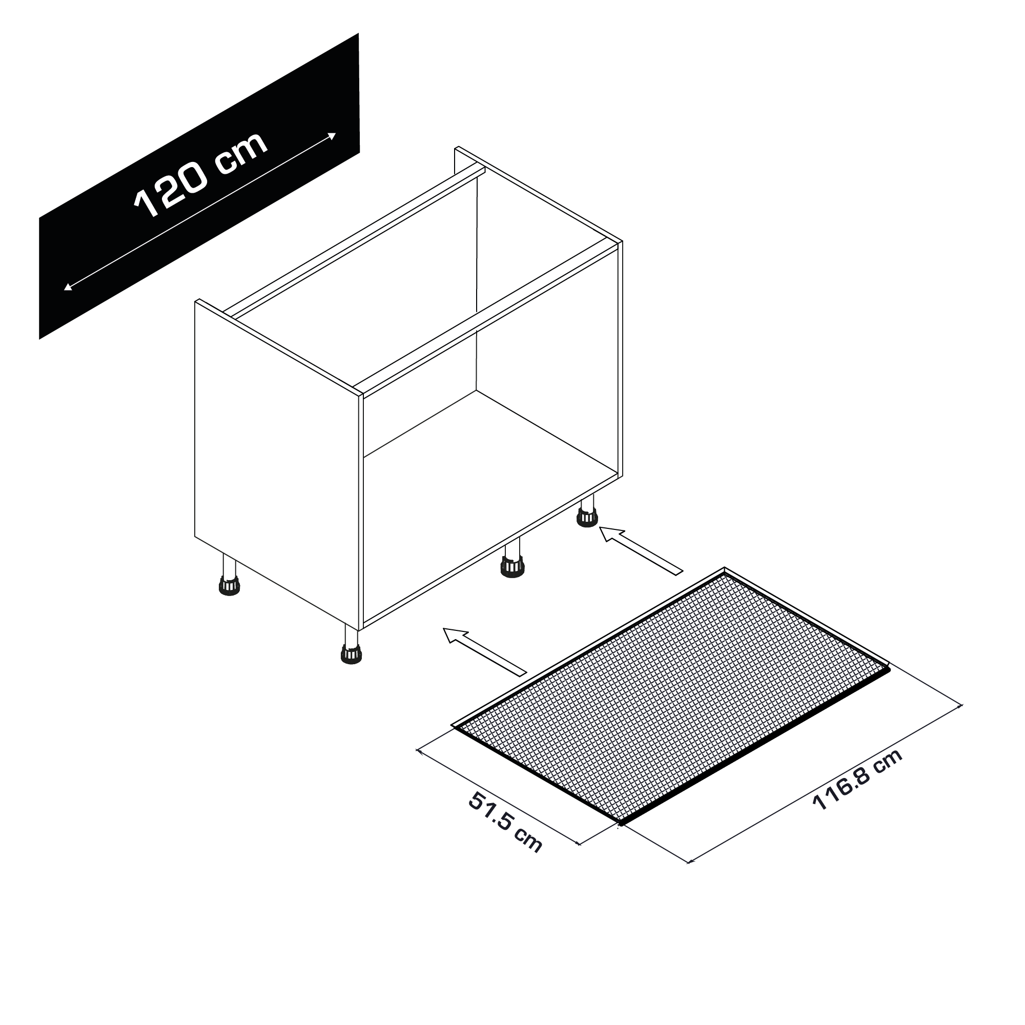 Plancha antihumedad para mueble de cocina fabricada en aluminio de 116.8x1 cm - 2