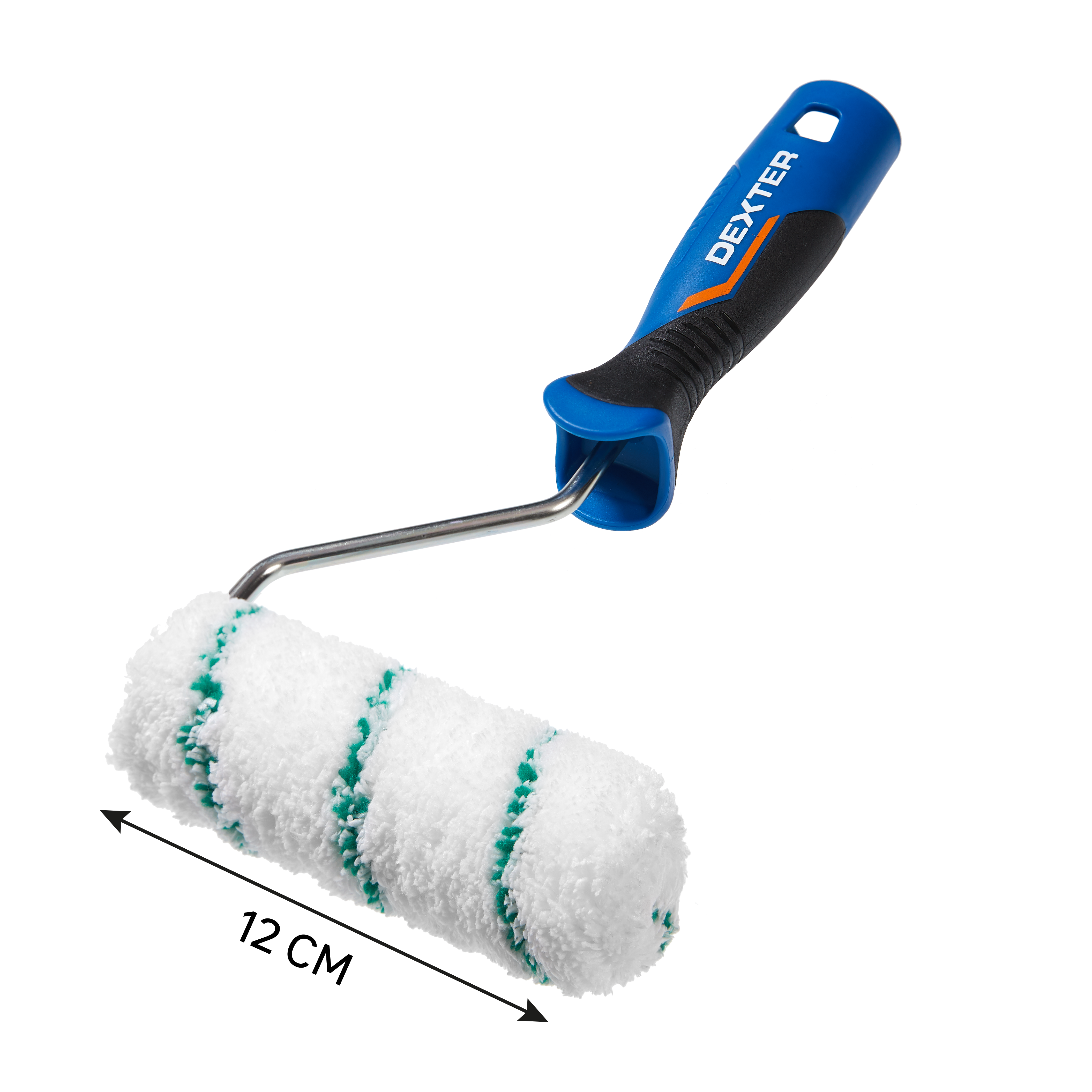 Mini rodillo para pintar superficies rugosas DEXTER de 120 mm de anchura, 28 mm de diámetro, pelo largo (más de 12 mm). Fibra de poliéster. Varilla de acero. - 8
