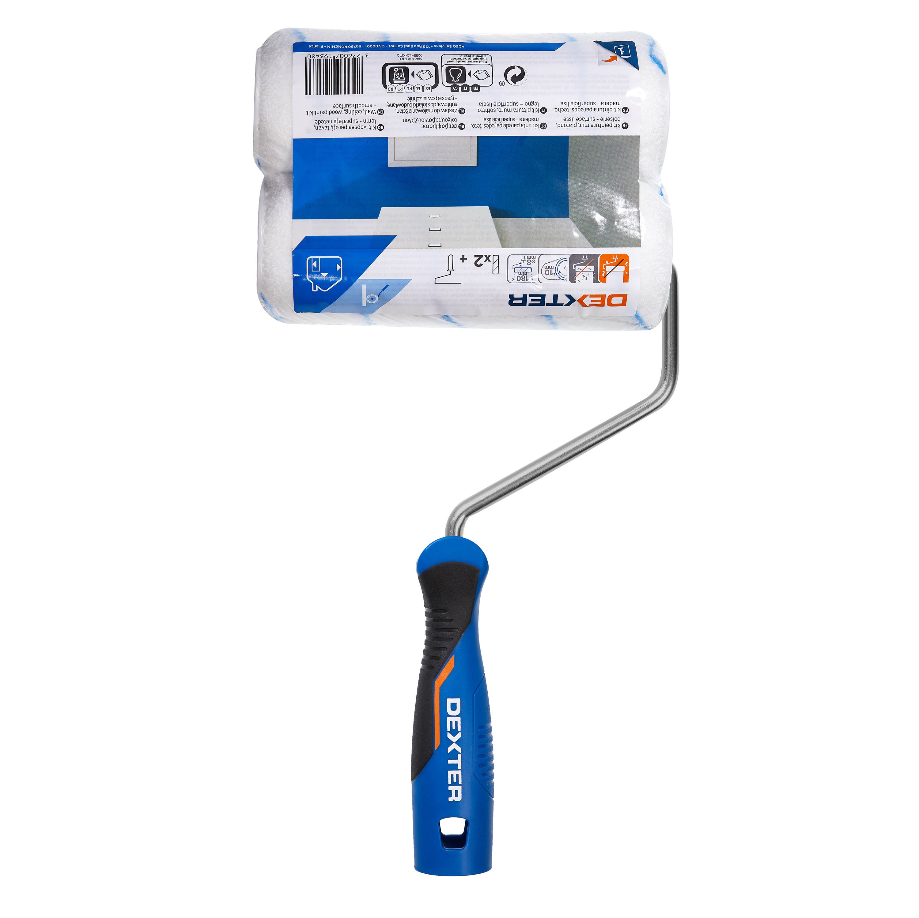 Lot de rouleaux et recharges mur lisse ou plafond, DEXTER 180mm - 2