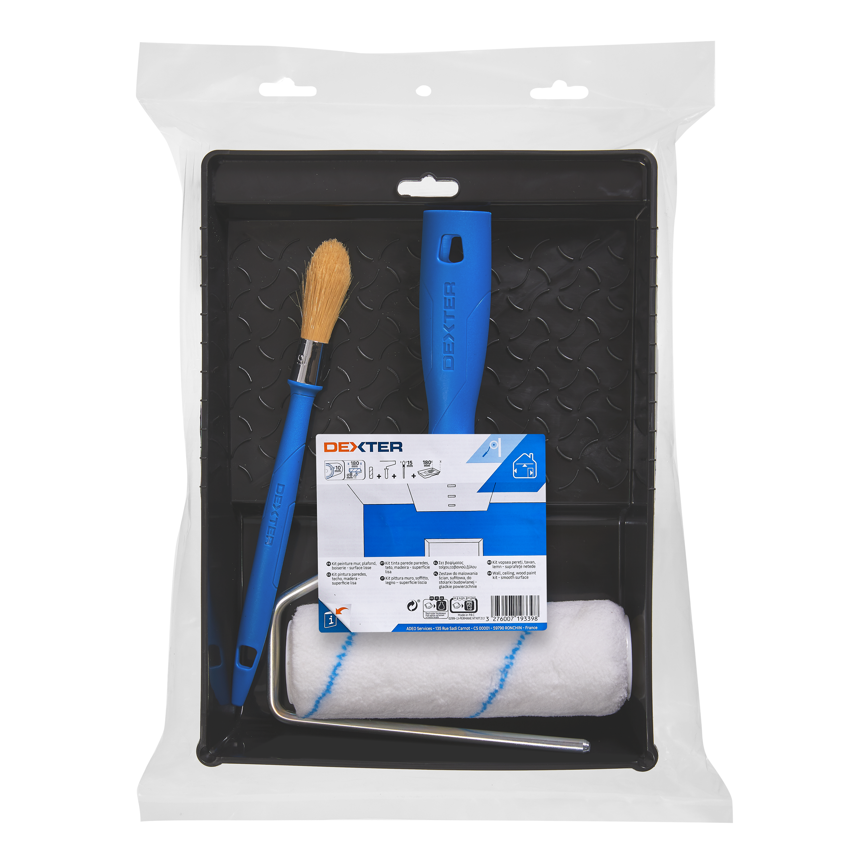 Kit d'outils mur ou plafond lisse, rouleau 180mm DEXTER - 4