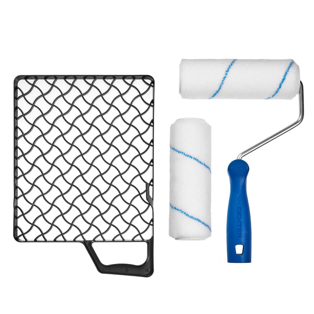 Kit di pittura DEXTER 3 pezzi, rullo+ 1 ricarica + griglia