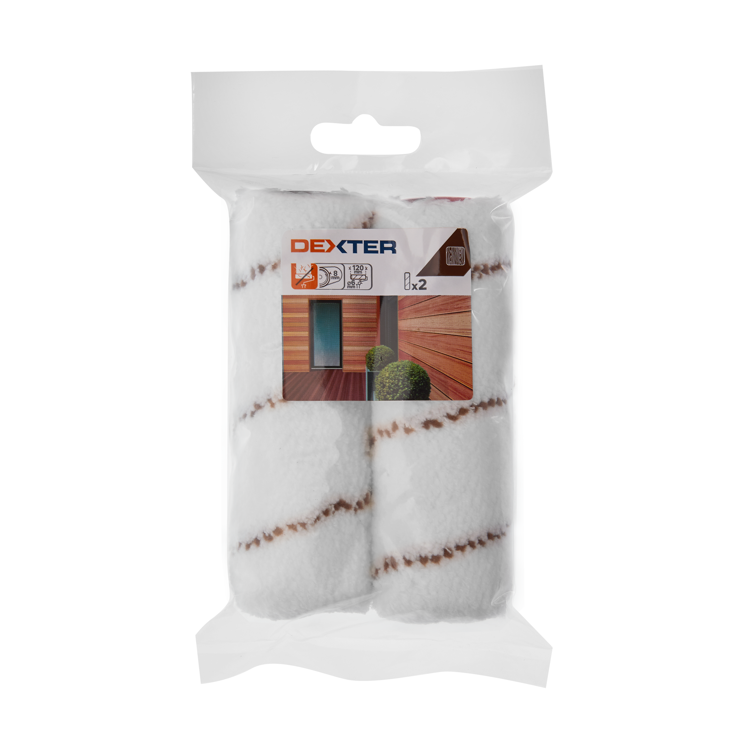 Lot de 2 mini manchons lasure, huile et saturateur pour bois, DEXTER, l.120 mm - 4