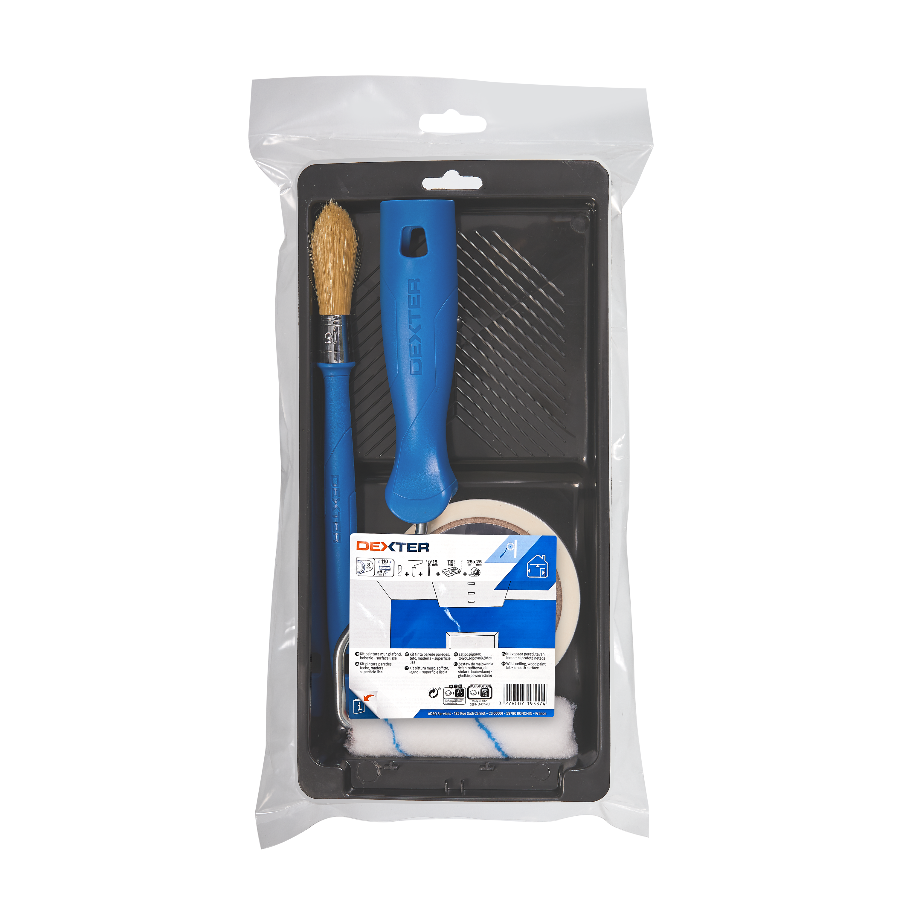 Kit d'outils mur ou plafond lisses, minirouleau 110mm DEXTER - 5