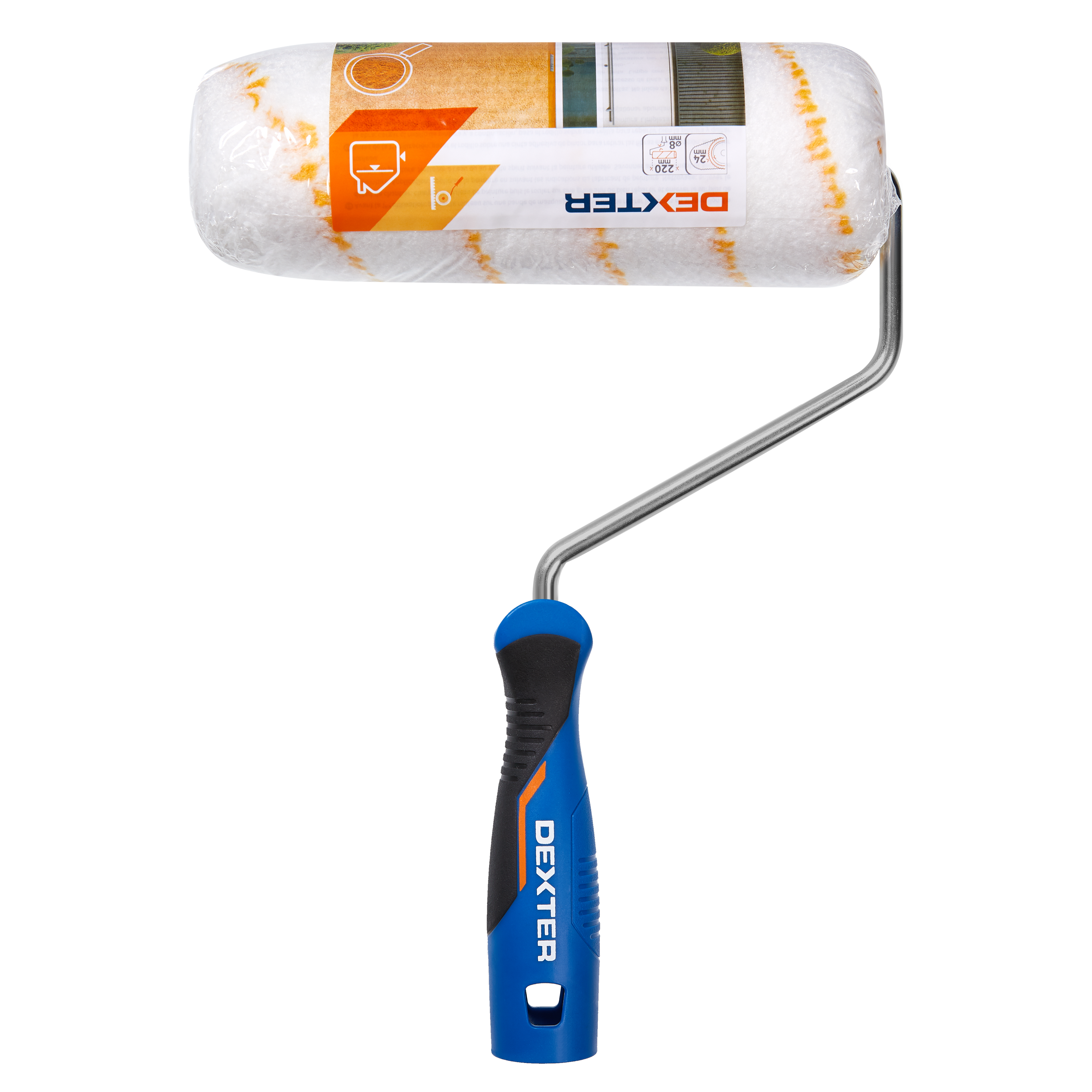 Rodillo para pintar fachadas rugosas DEXTER de 220 mm de anchura, 55 mm de diámetro, pelo largo (más de 12 mm). Fibra de poliamida. Varilla de acero. - 7