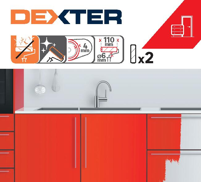 Lot de 2 recharge de rouleau à peinture pour laquer l.110 mm DEXTER - 5