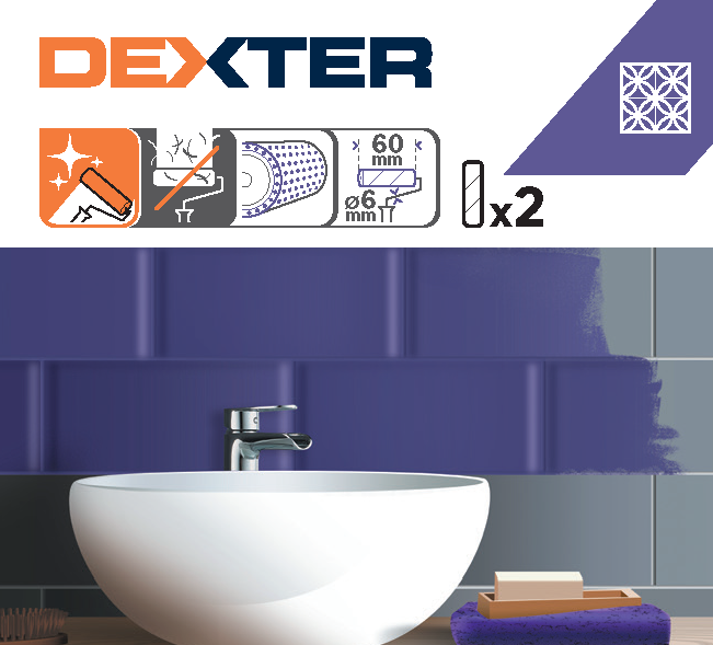 Lot de 2 recharge de rouleau à peinture pour appliquer une résine l.60 mm DEXTER - 4