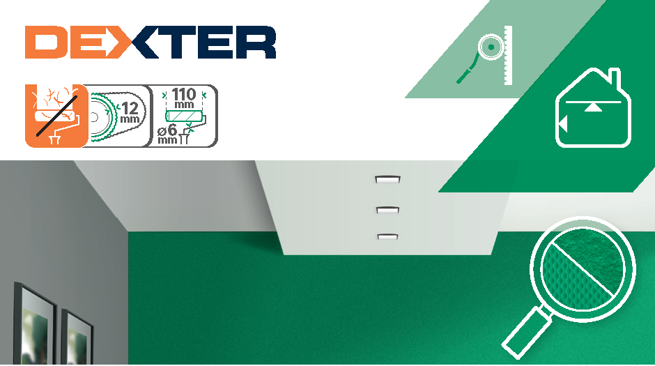 Mini rodillo para pintar superficies rugosas de 110 mm de anchura, 15 mm de diámetro, pelo largo (más de 12 mm). Fibra de poliéster. Varilla de acero. - 5