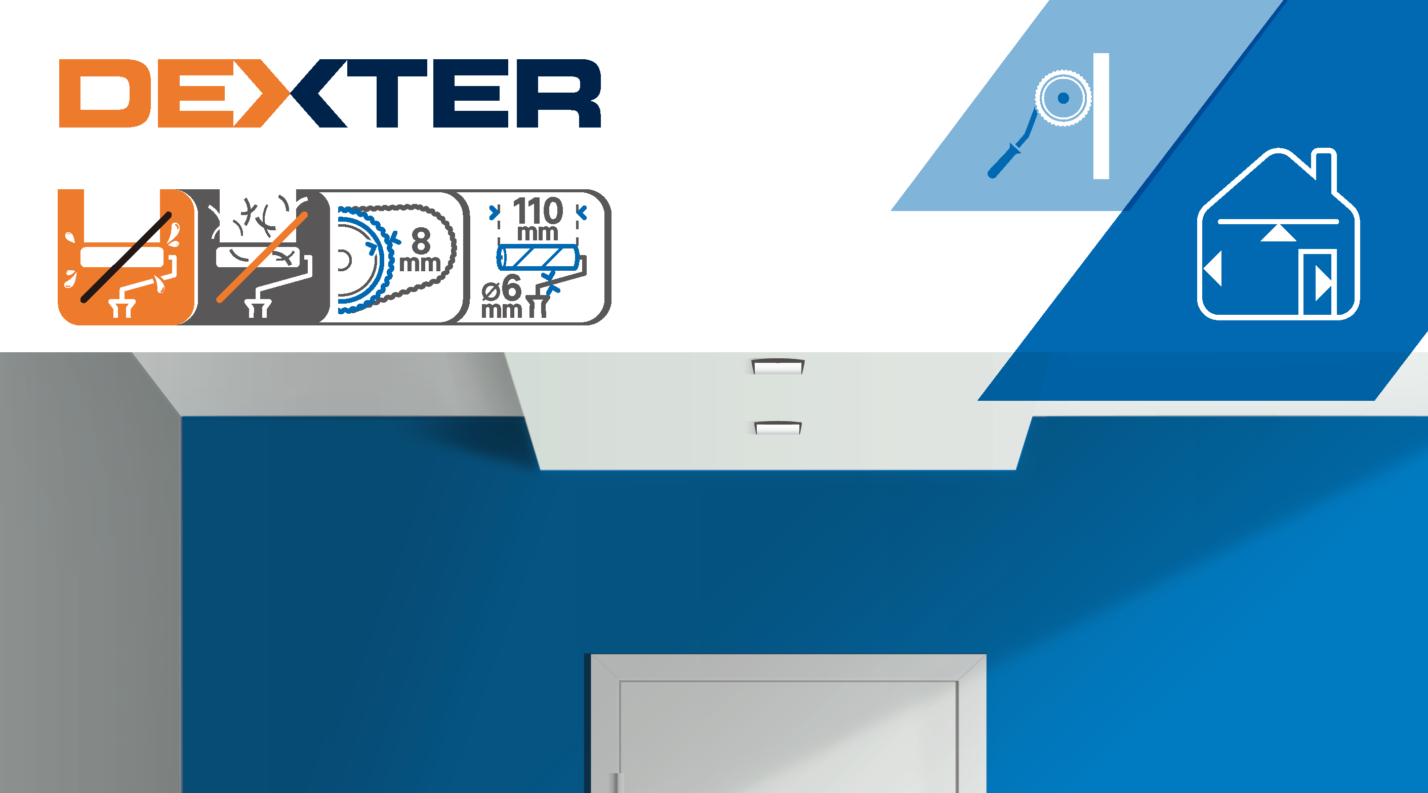 Minirouleau pour peindre une surface lisse l.110 mm monture 27cm DEXTER - 5