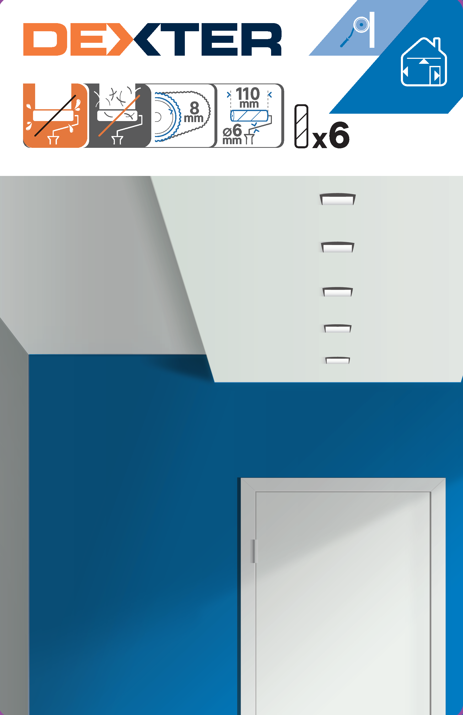 Kit pintura DEXTER MINI-ROLO 11CM+6 RECARGAS 11CM - 4