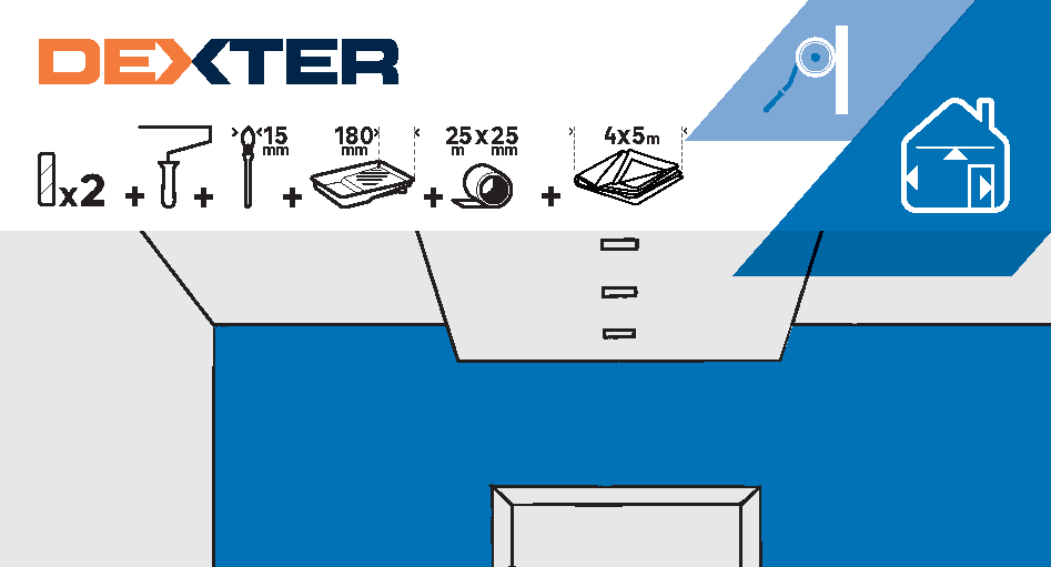 Kit d'outils pour peindre mur/plafond, DEXTER - 4