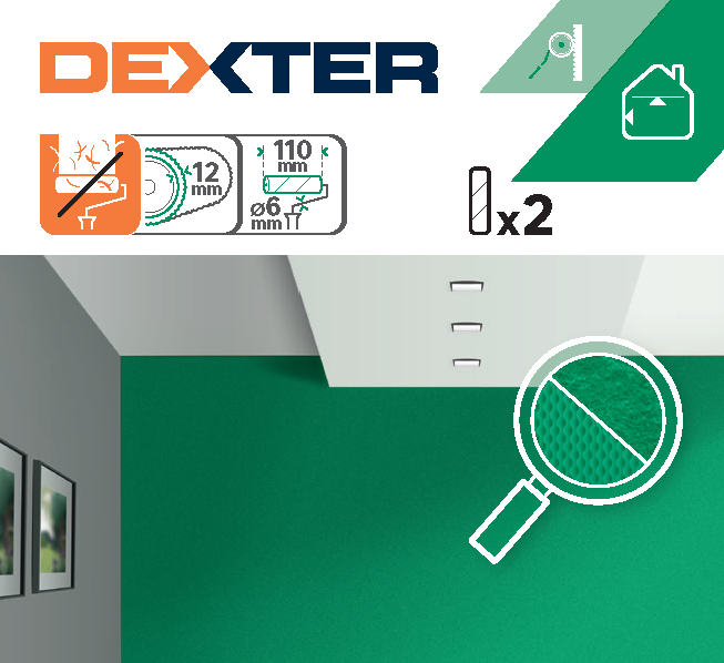 2 recargas rolo DEXTER TEXTURADO PARA PAREDE E MADEIRA 110MM - 7