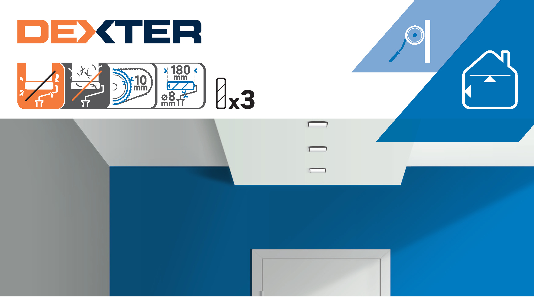 Lot de 3 recharges pour peindre une surface lisse l.180 mm DEXTER - 4