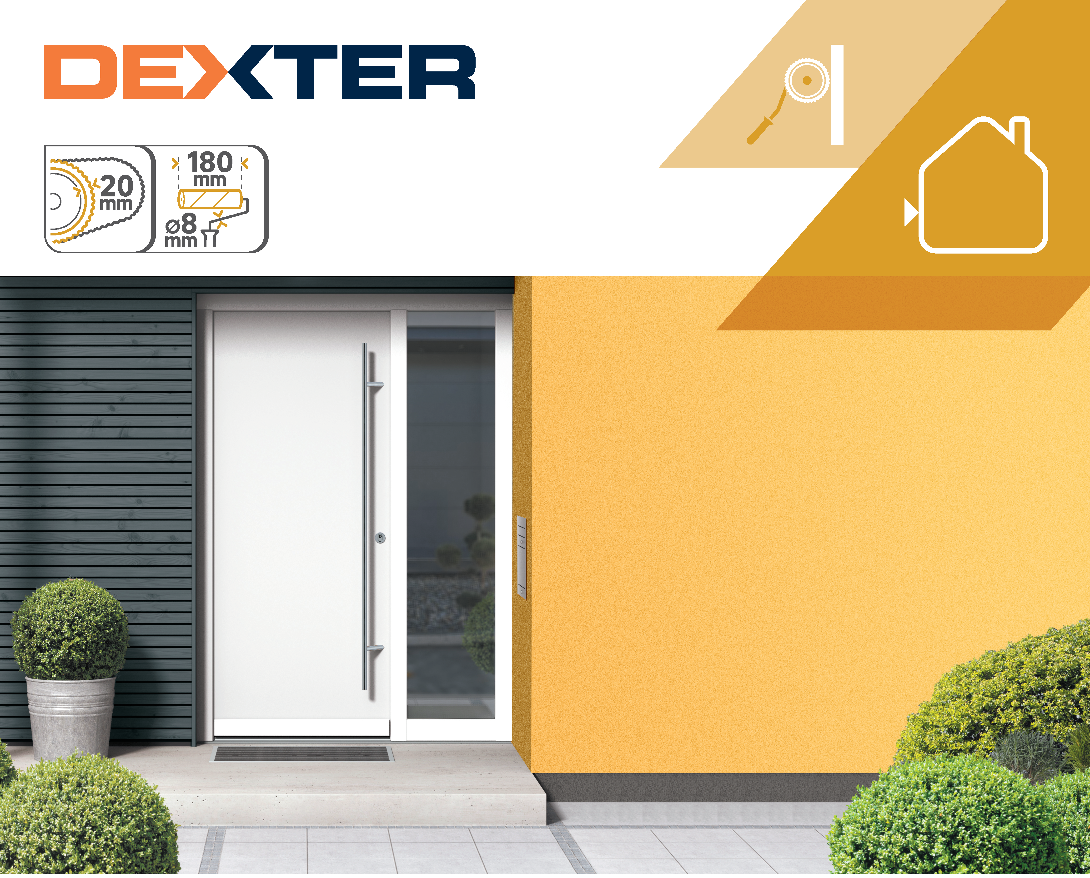 Recarga de rolo DEXTER UNIVERSAL FACHADA LISA 18CM - 7