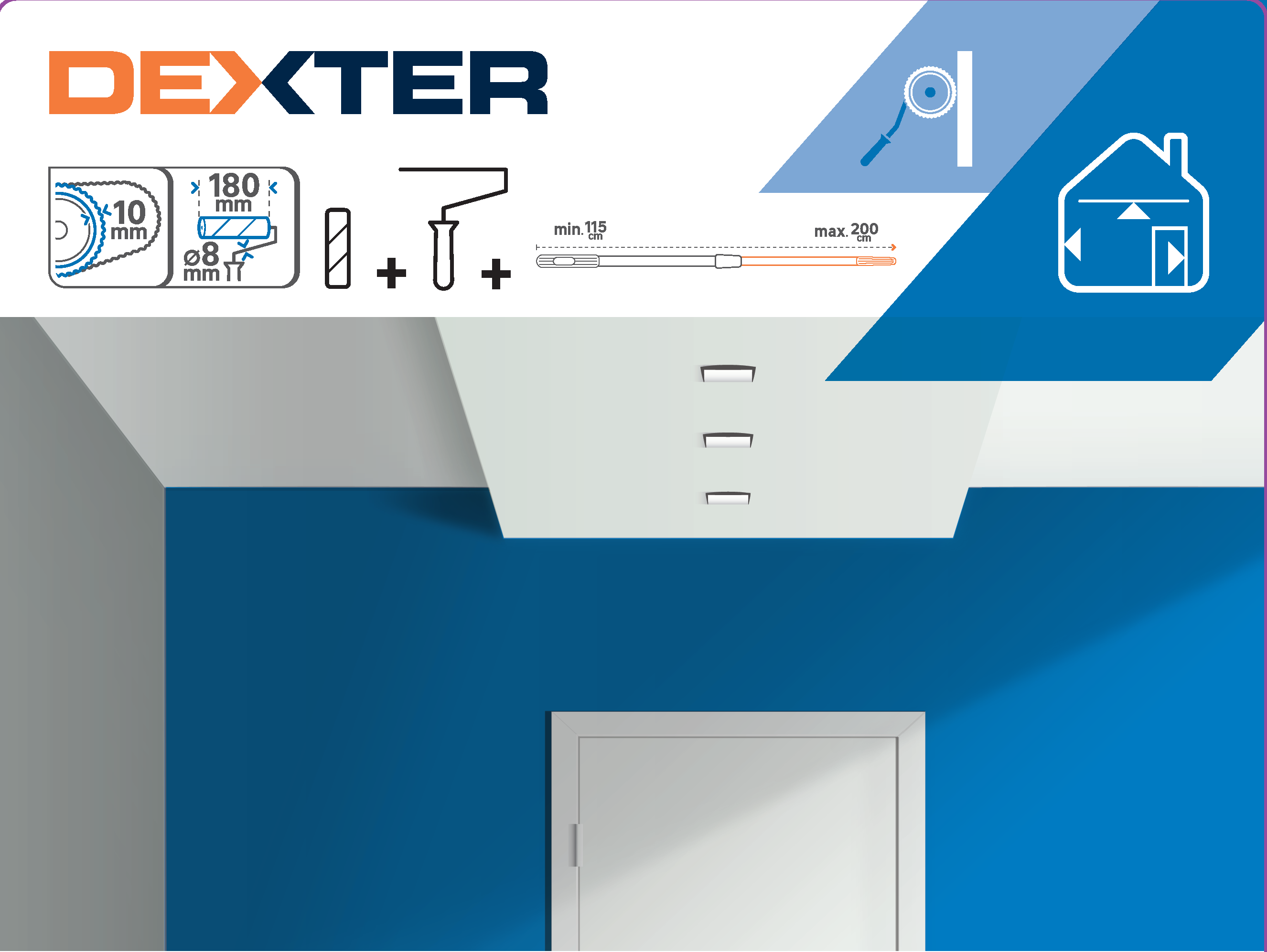 Rouleau universel 180mm avec perche télescopique DEXTER - 2