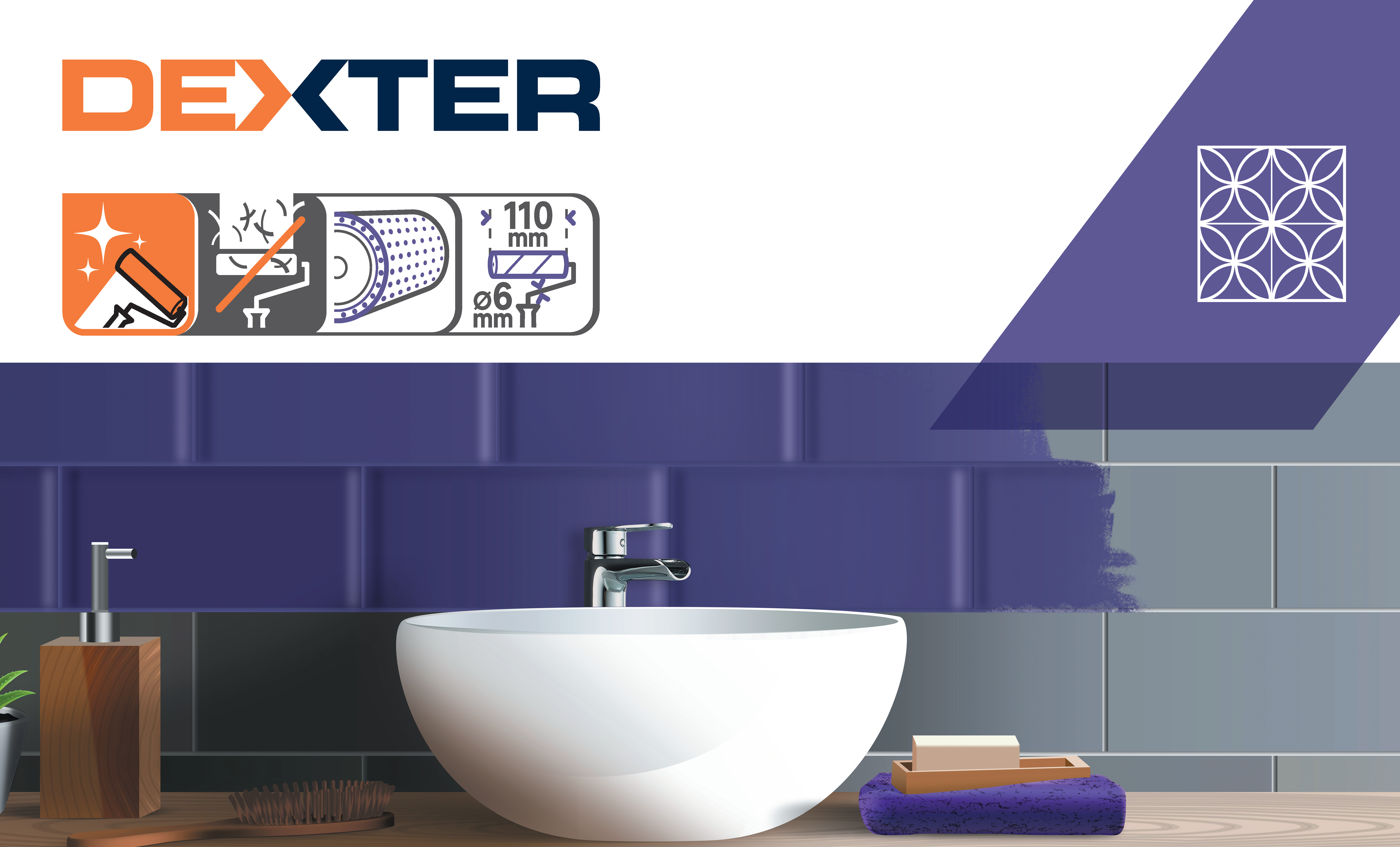 Minirullo per applicare una resina DEXTER 110 mm - 4