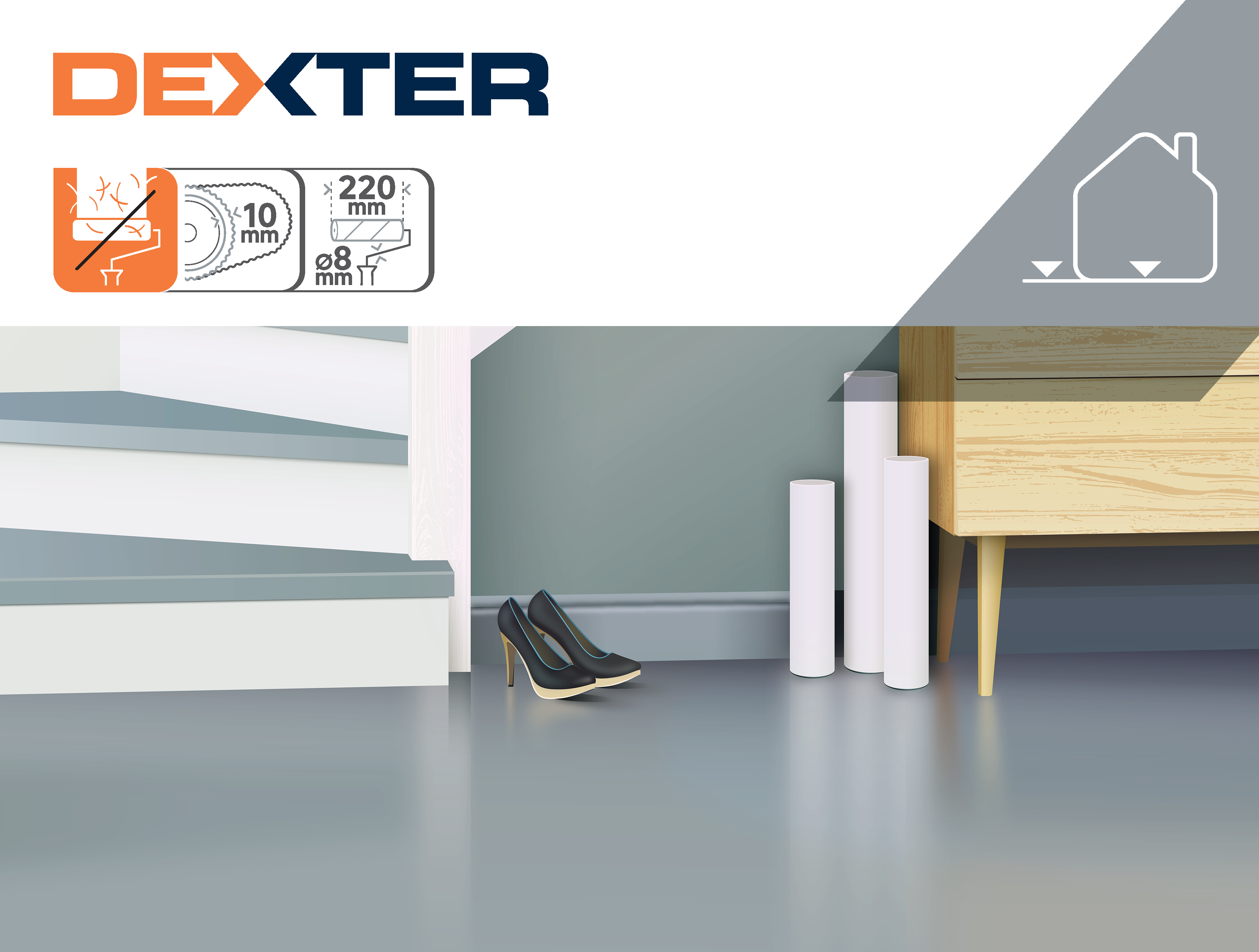 Rullo per dipingere un pavimento DEXTER 220 mm - 4