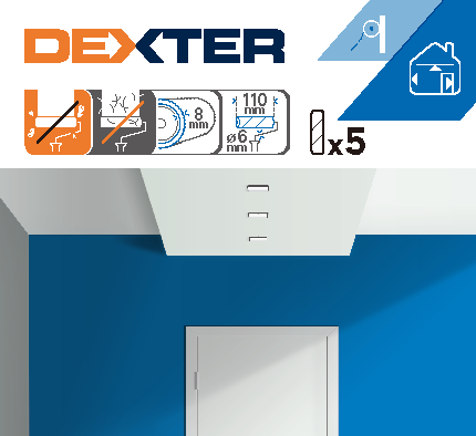 5 recargas de rolos DEXTER UNIVERSAL PAREDE E MADEIRA 11CM - 5