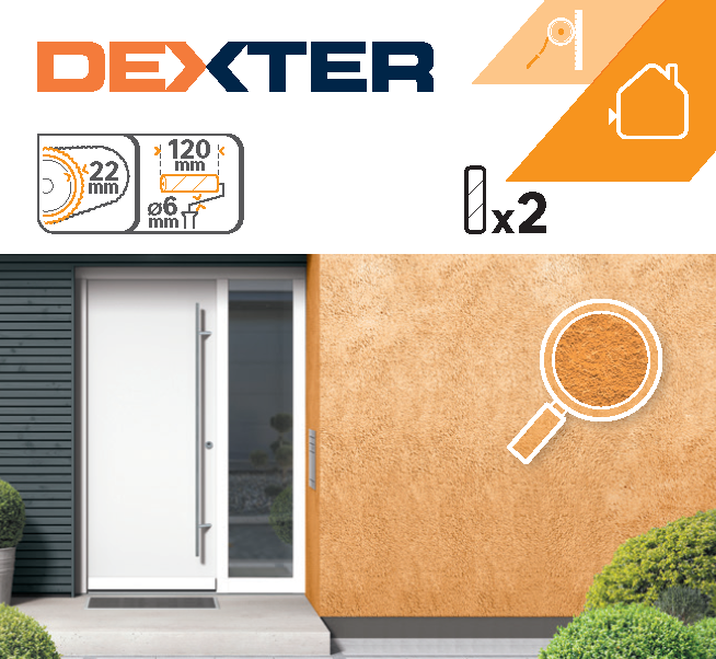 Lot de 2 mini manchons toute peinture pour façade rugueuse, DEXTER, l.120 mm - 4