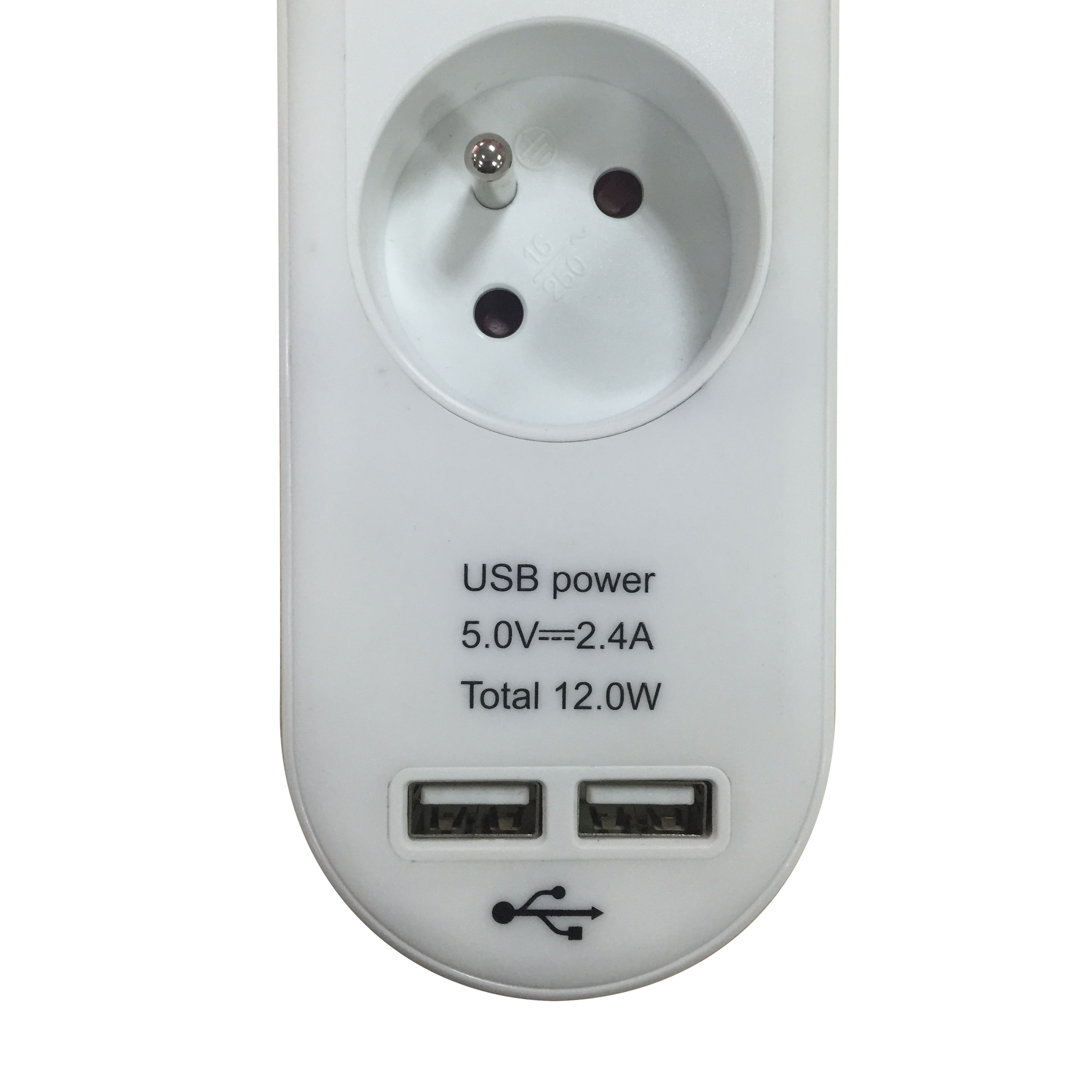 Przedłużacz z 3 gniazdami z uziemieniem i wyłącznikiem 2xUSB 1.5 m biały domowy LEXMAN - 5