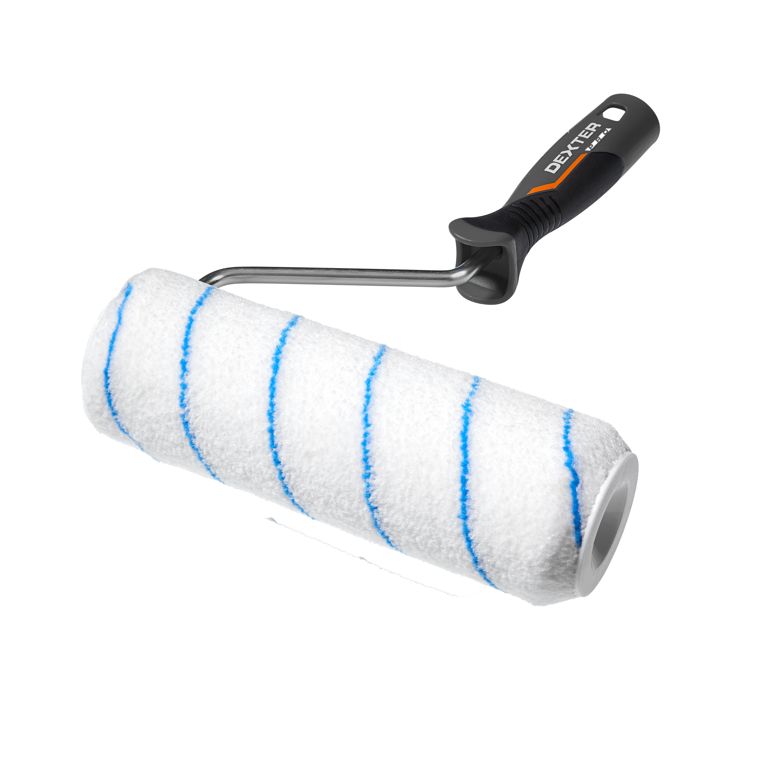Rodillo para pintar superficies lisas y aplicar capas base DEXTER PRO de 220 mm de anchura, 55 mm de diámetro, pelo medio (5 mm a 12 mm). Fibra de poliamida. Varilla de aluminio. - 2