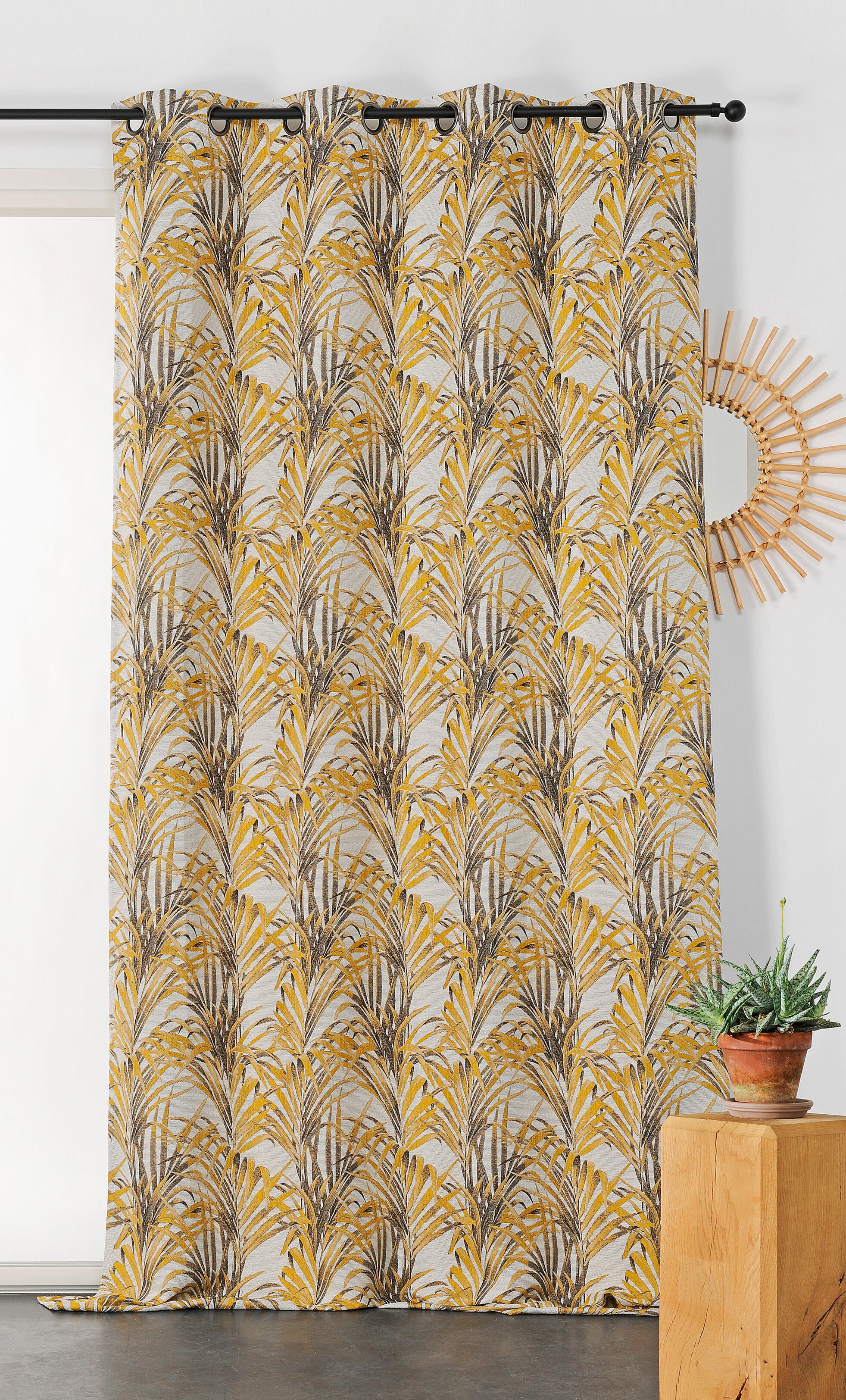 Rideau tamisant, Tropico, jaune H.250 x l.135 cm - 2