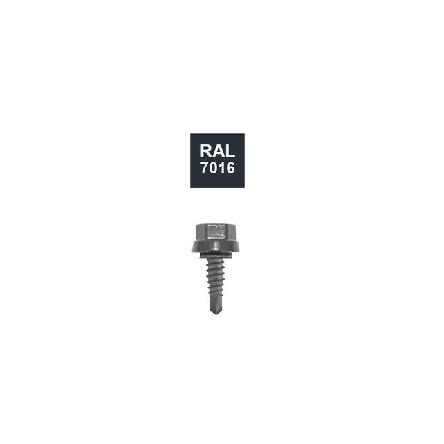 Lot de 10 vis de couturages, L.22 mm gris ral 7016 BOL-FIXATIONS