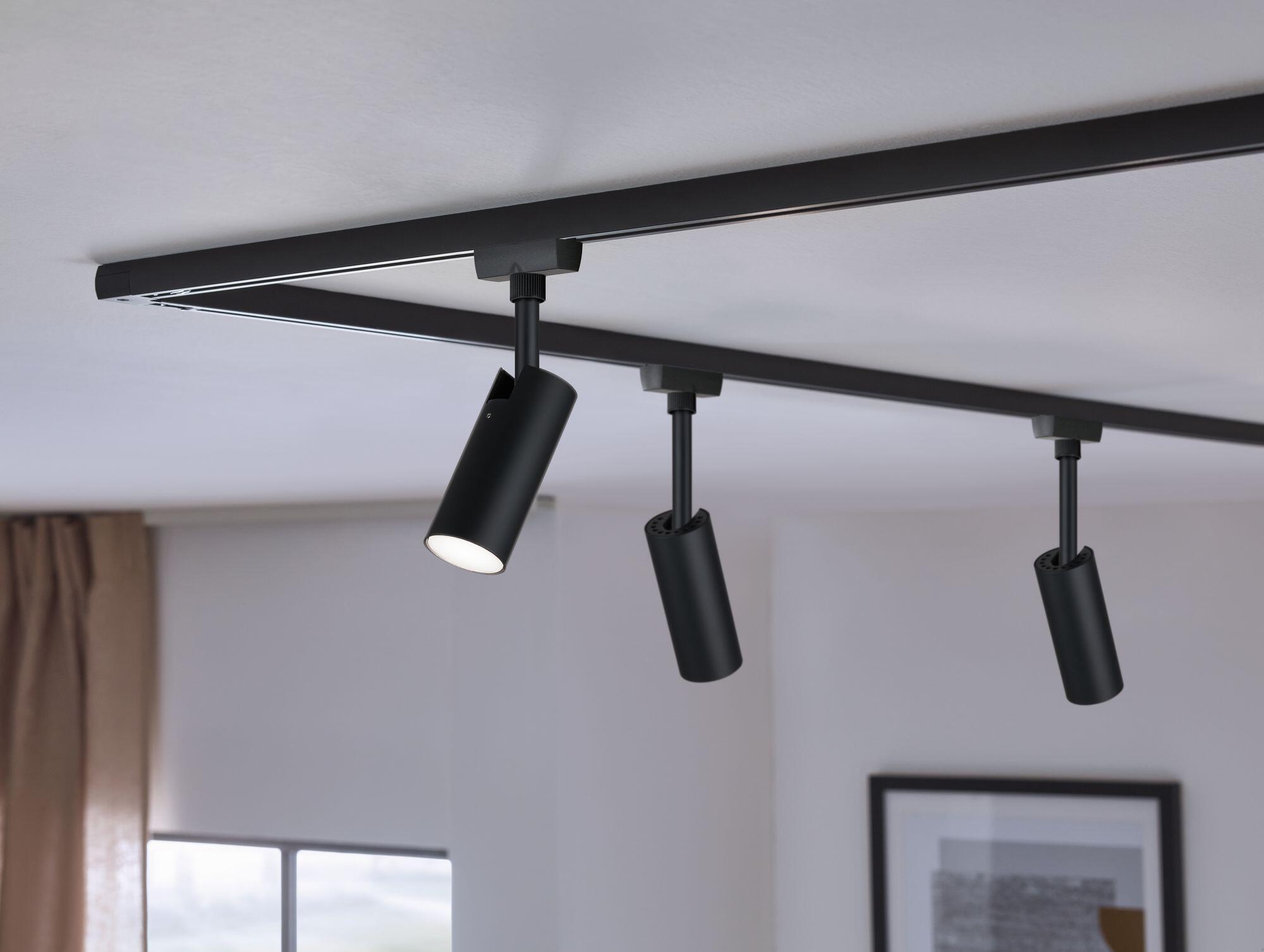 Spot LED URail Tubo 1X5W 230V 4000K design métal noir mat, PAULMANN - 2