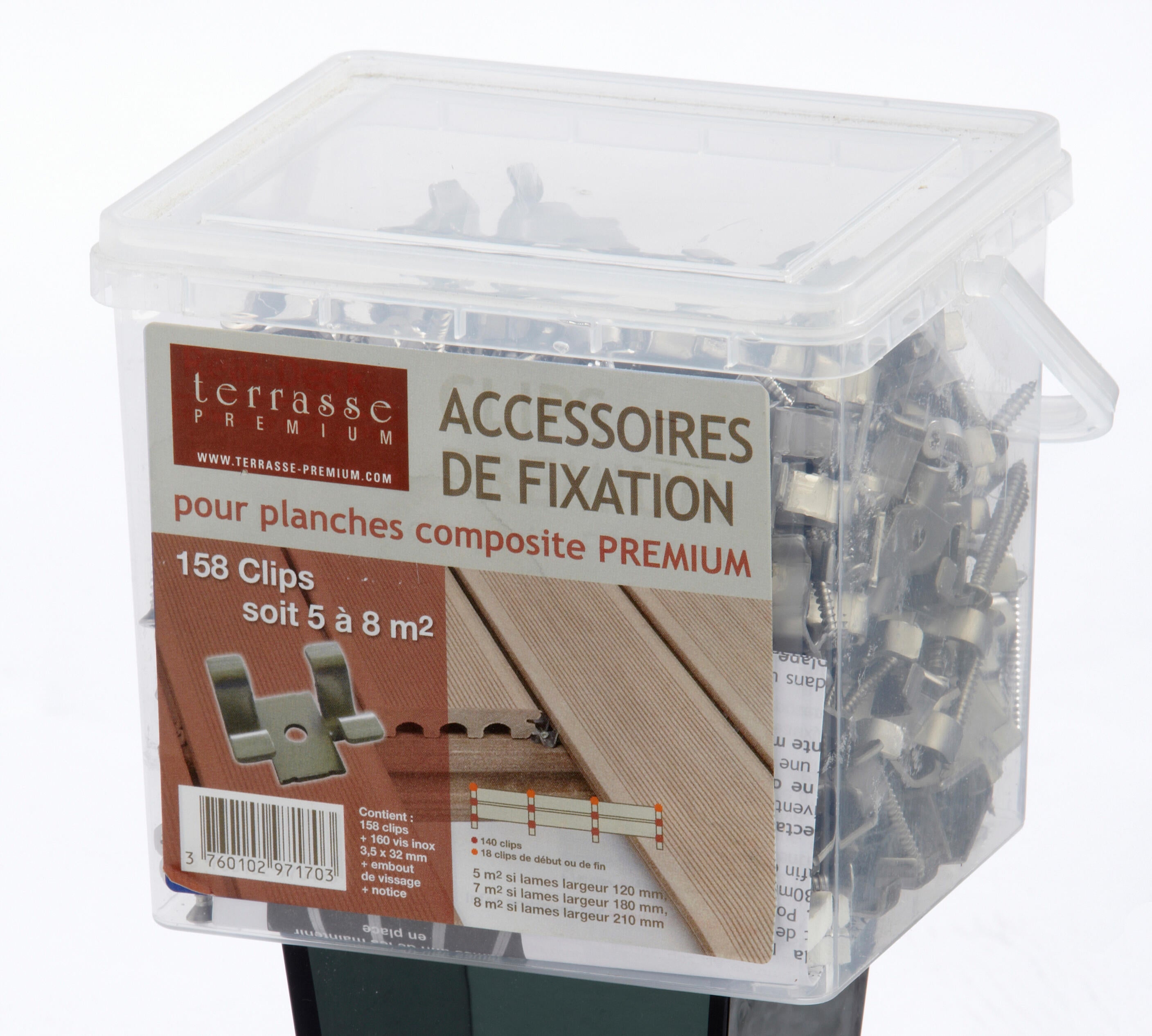 Lot de 158 clips pour planches composite, L.0.025 x l.0.025 m