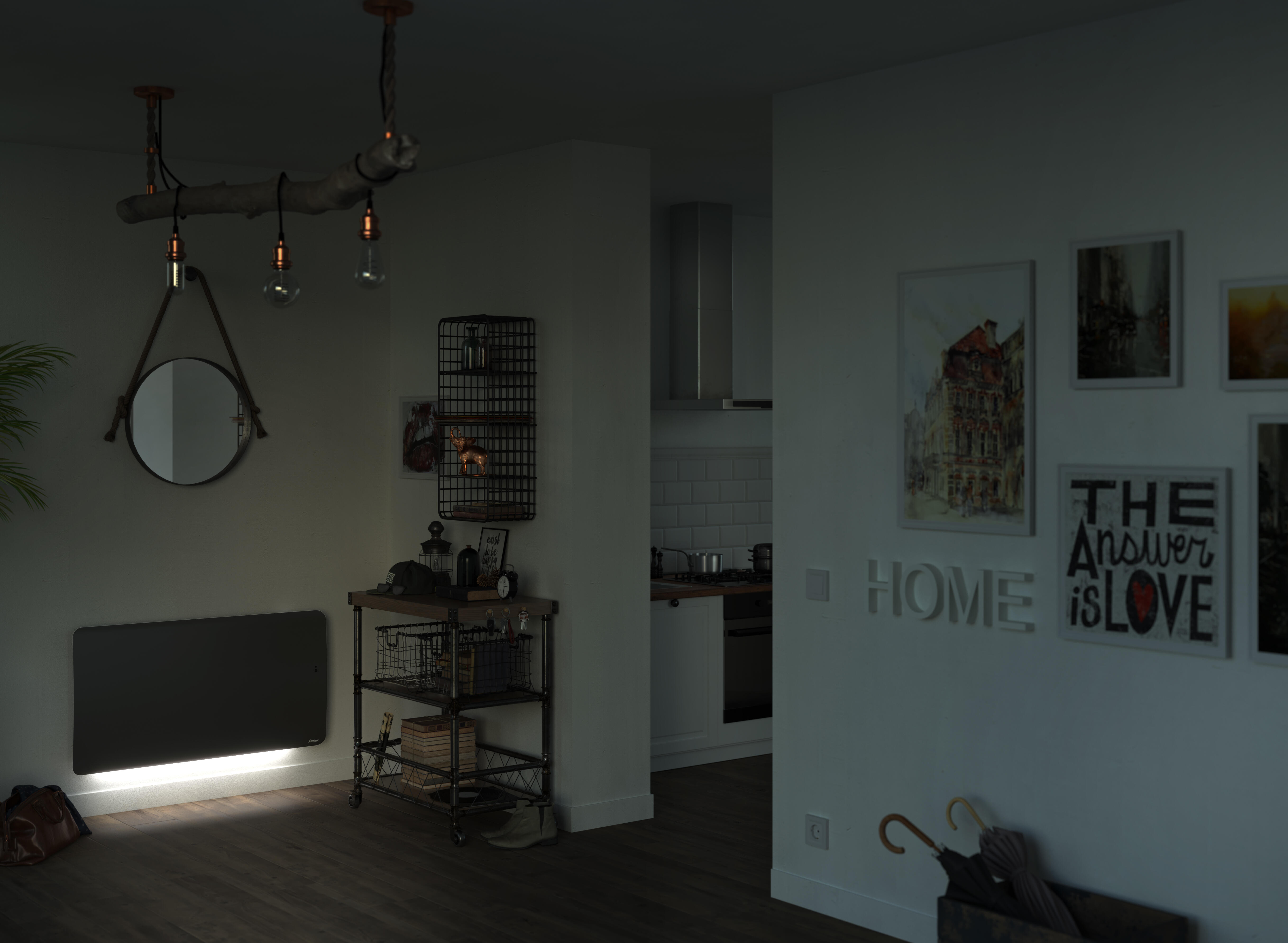 Radiateur électrique double système chauffant 2000W SAUTER Hekla horizontal noir - 3