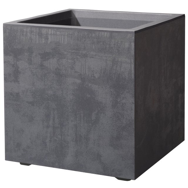 Pot de fleur carré DEROMA L. 39 x l. 39  x H.39.1 cm gris