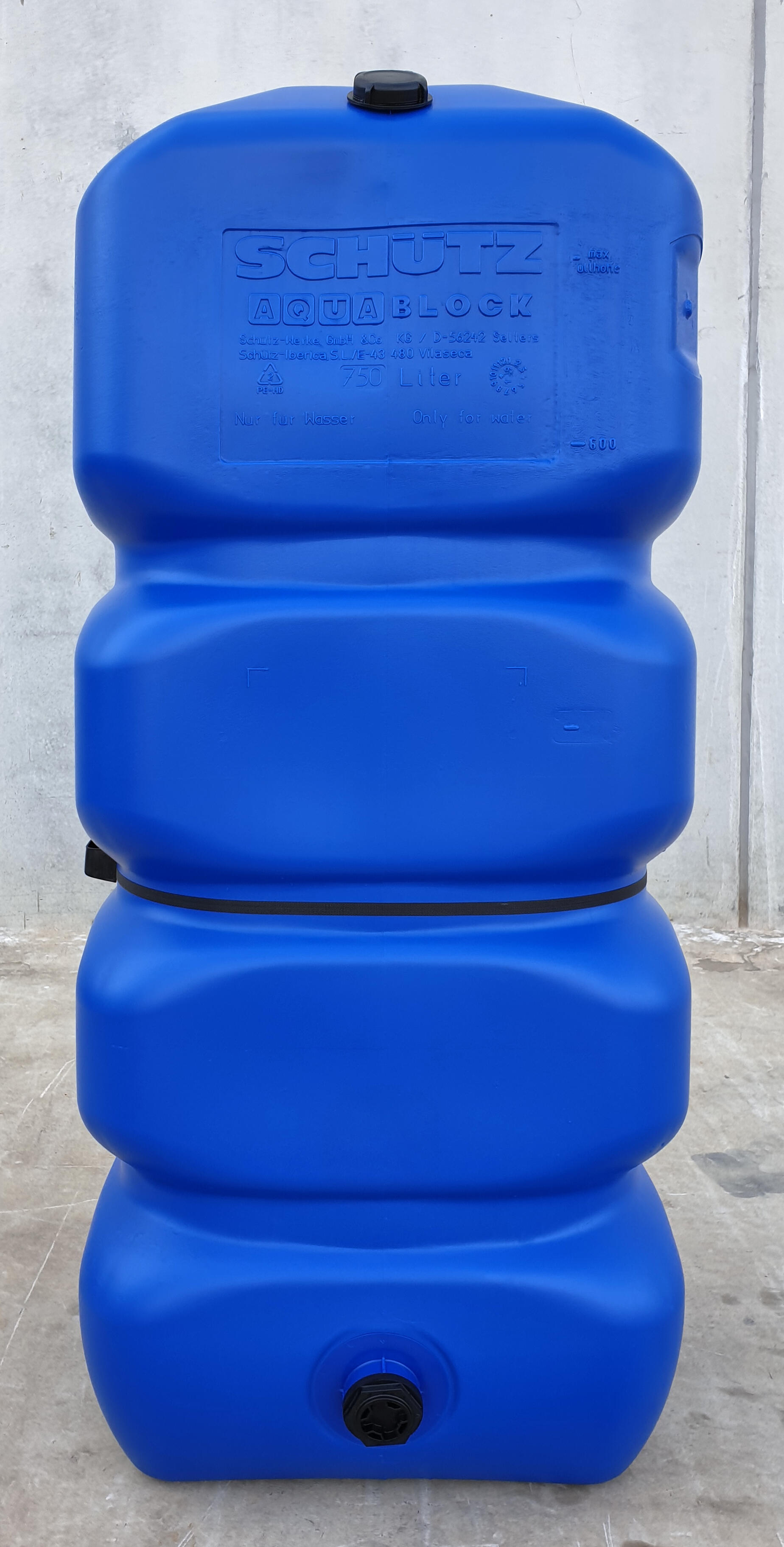 Récupérateur d'eau Aquablock SCHUTZ carré bleu , 750 l - 3
