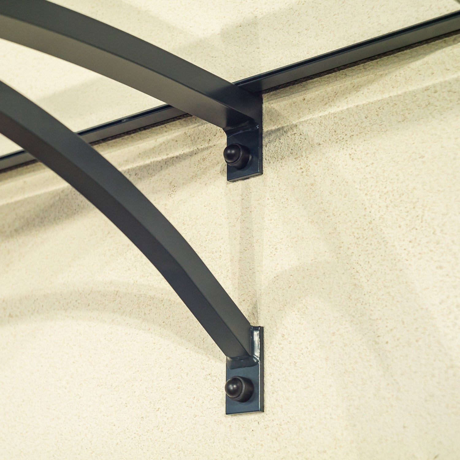 Auvent de porte d'entrée alu anthracite Olor, l.120 x H.28 x P.85 cm  - 9