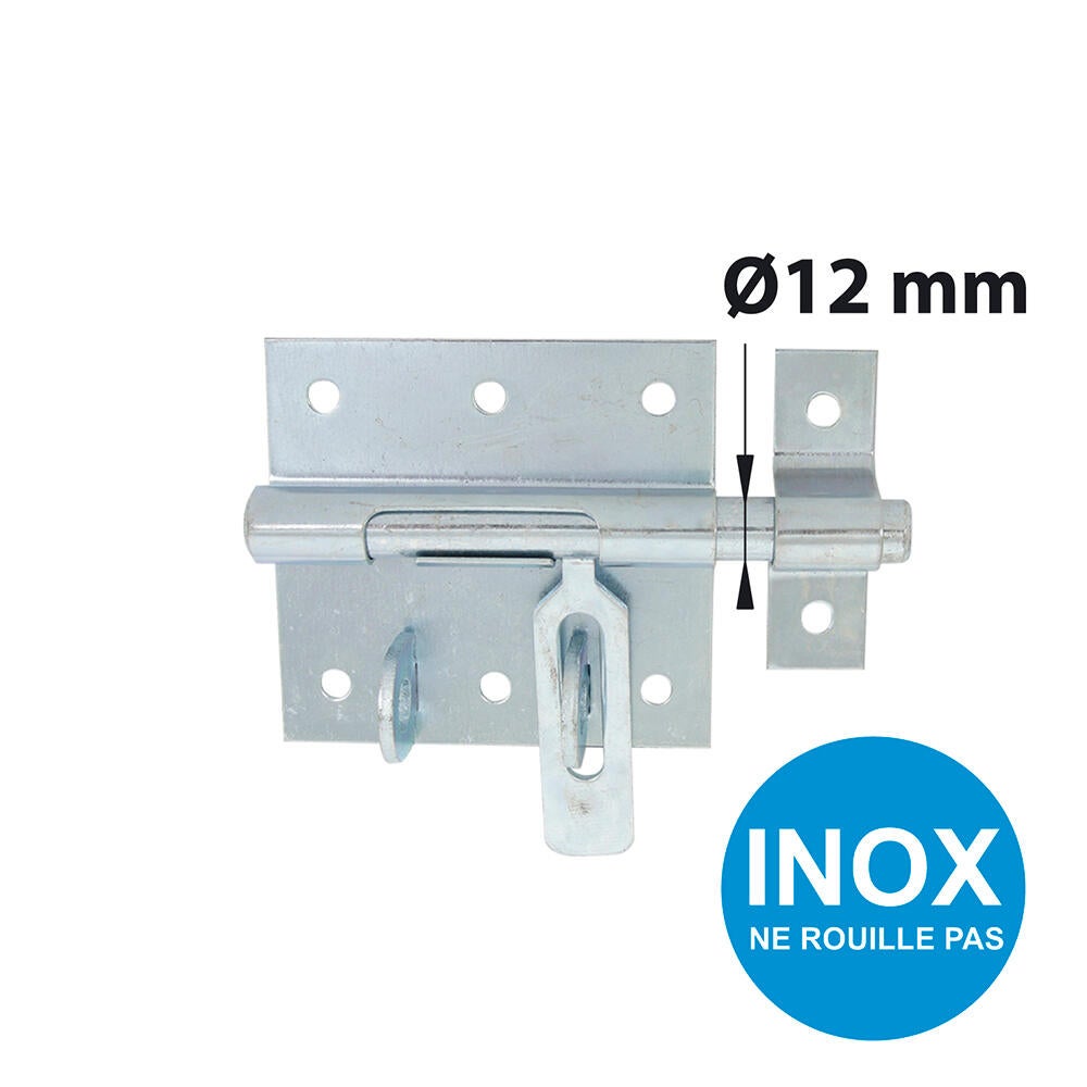 Verrou de box porte cadenas en inox 316, Diam. 12 mm AFBAT - 4