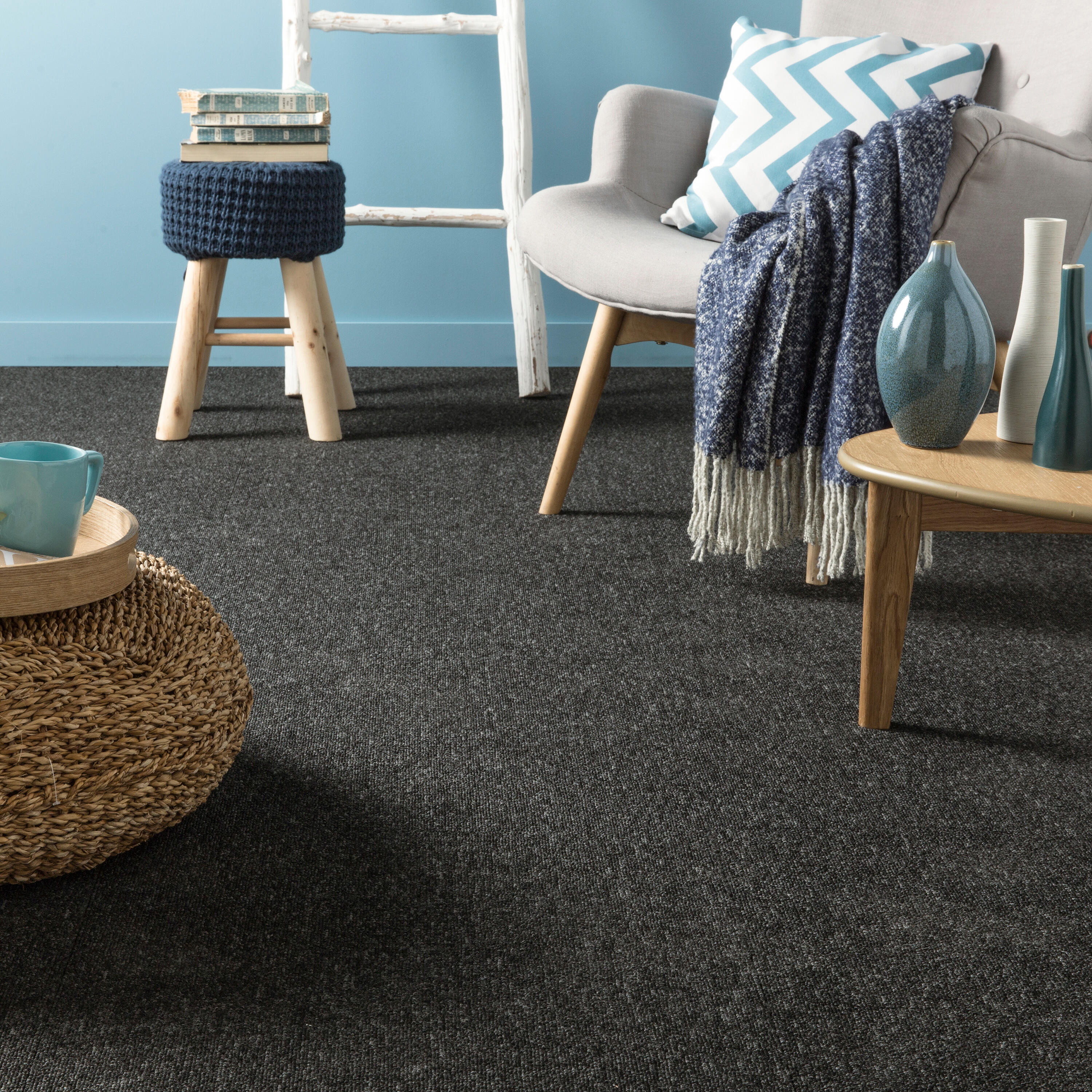 Dalle moquette bouclée Diva anthracite L.50 x l.50 cm - 2