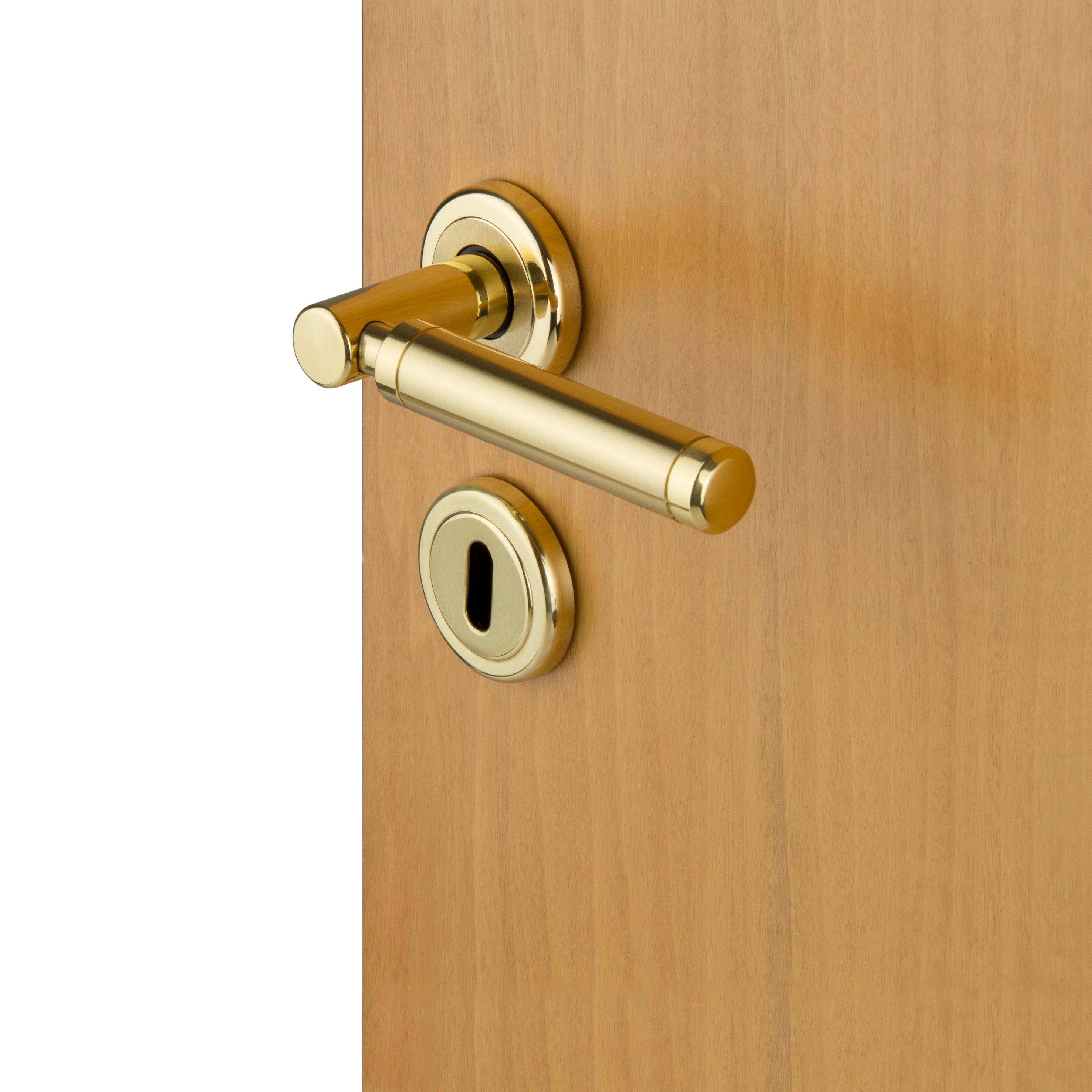 Rosace De Porte Laiton Satiné Ancien - 48 Mm - Pour Trou De Serrure Ronde (Neuf)