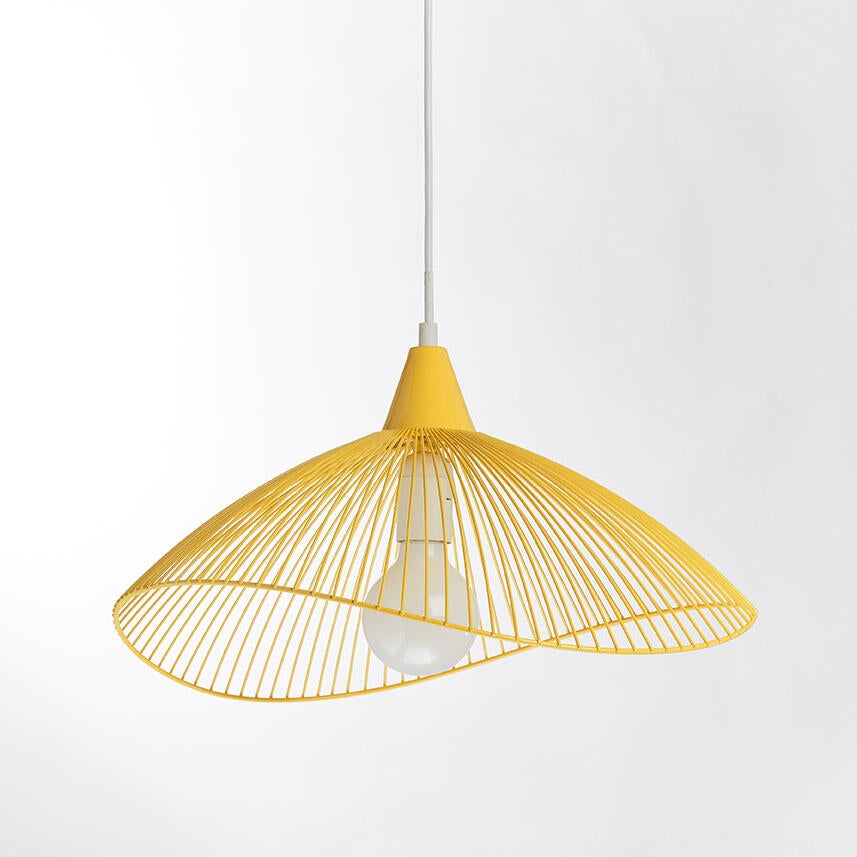 Suspension Kasteli fer, jaune, Diam.45 cm, E27 - 2