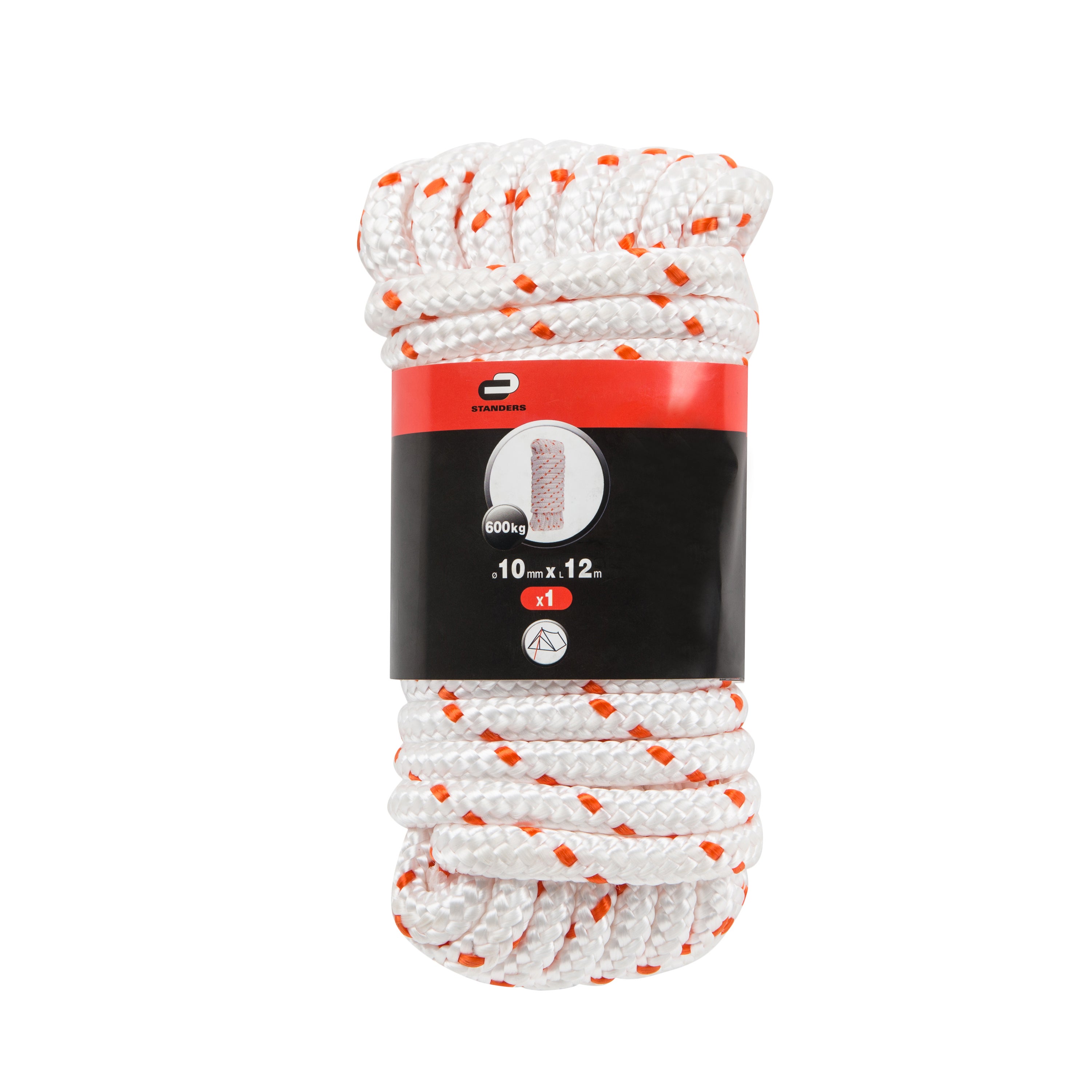 Corda in polipropilene STANDERS L 10 m x Ø 12 mm bianco e arancione carico max 600 Kg - 4