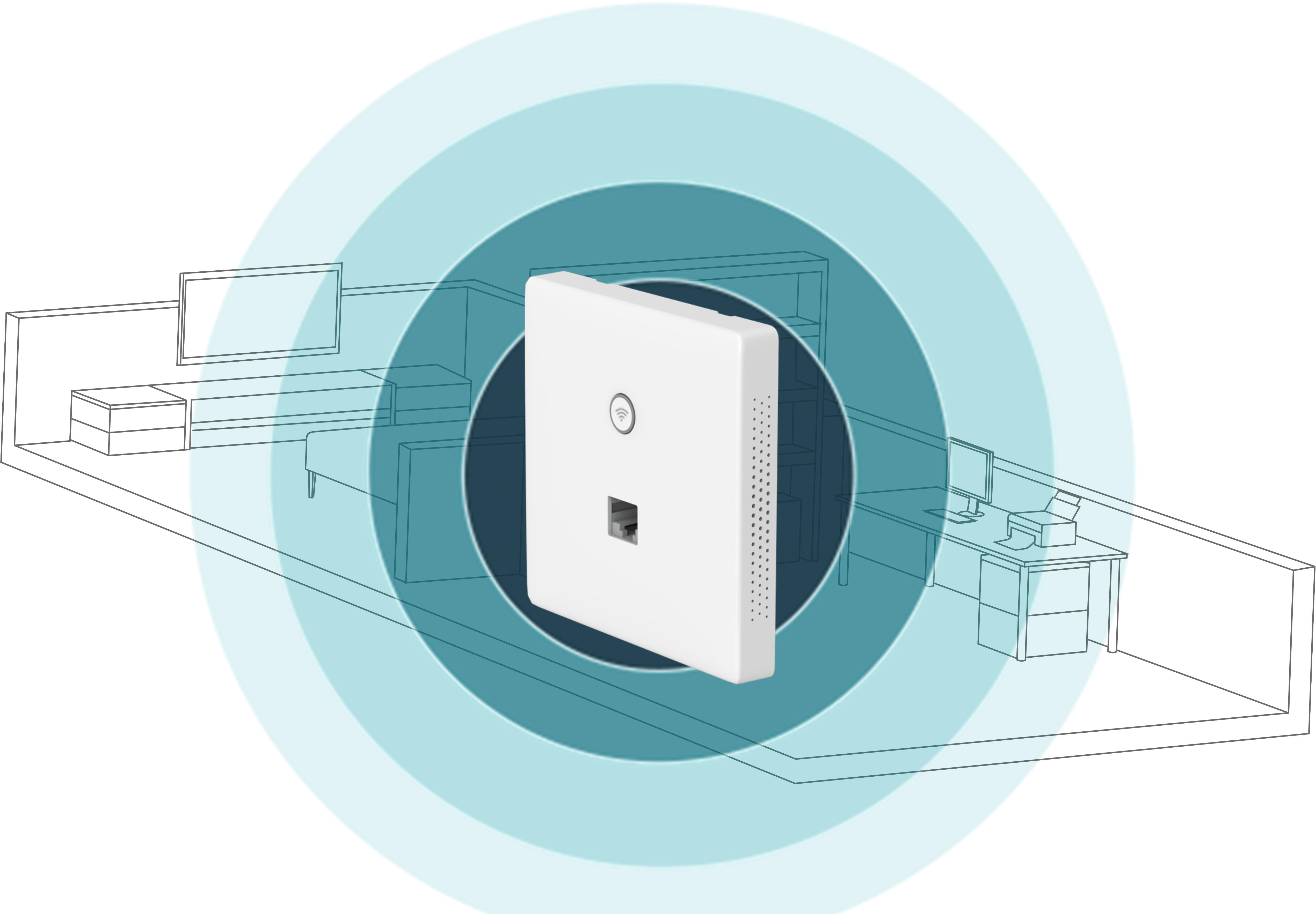 Point d'accès WiFi N 300 Mbps PoE mural TP-Link EAP115-Wall - 3