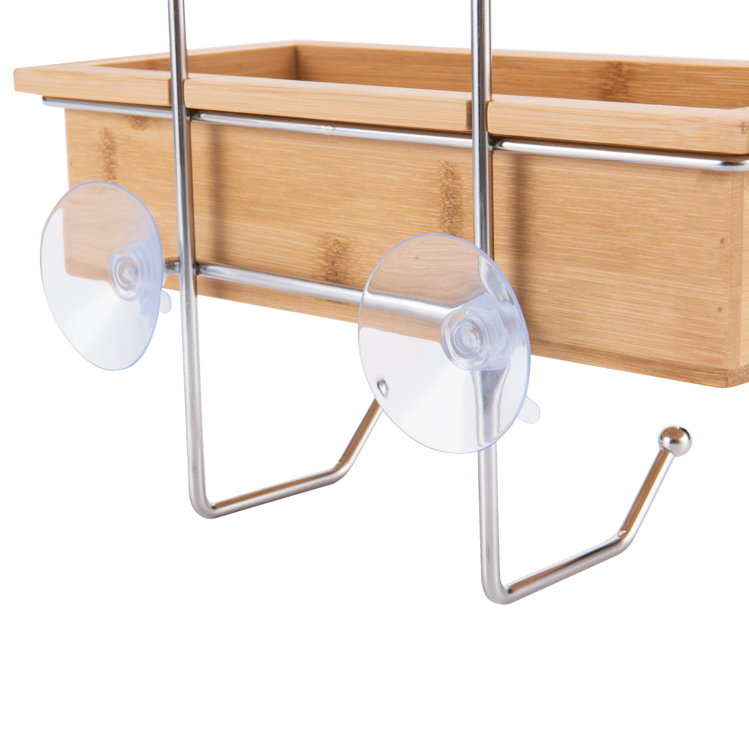 Organizador de ducha Bambú naranja / cobre con 1 altura 26x38x12 cm - 6