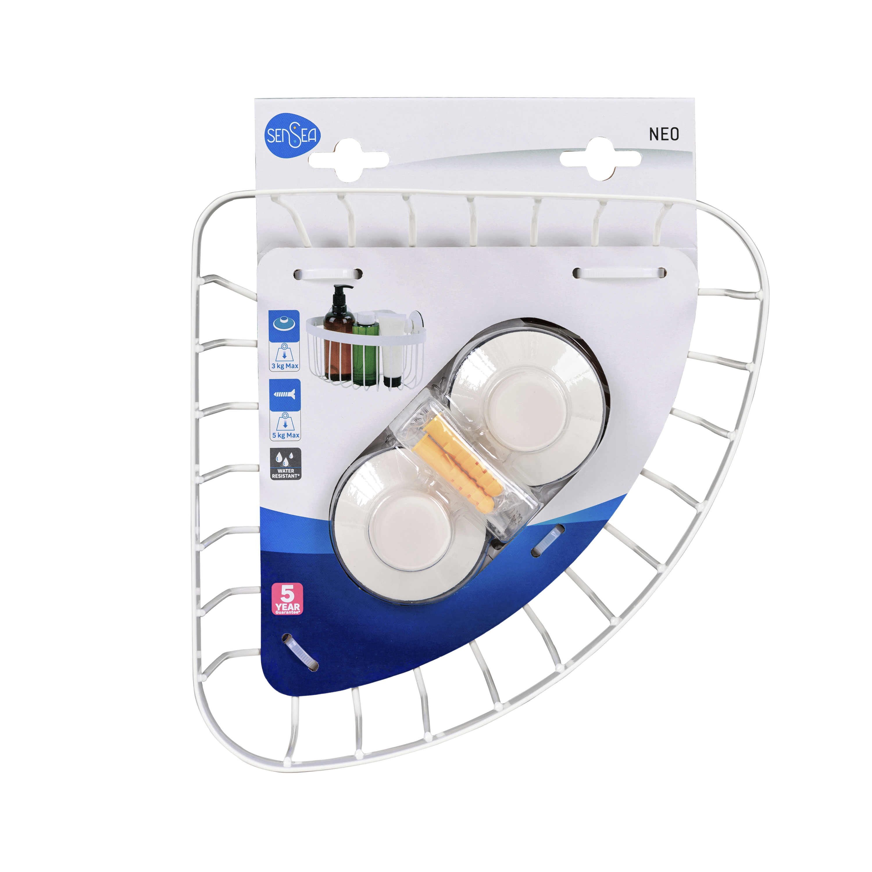 Organizador de ducha Neo blanco 22.3x15x22.3 cm - 6