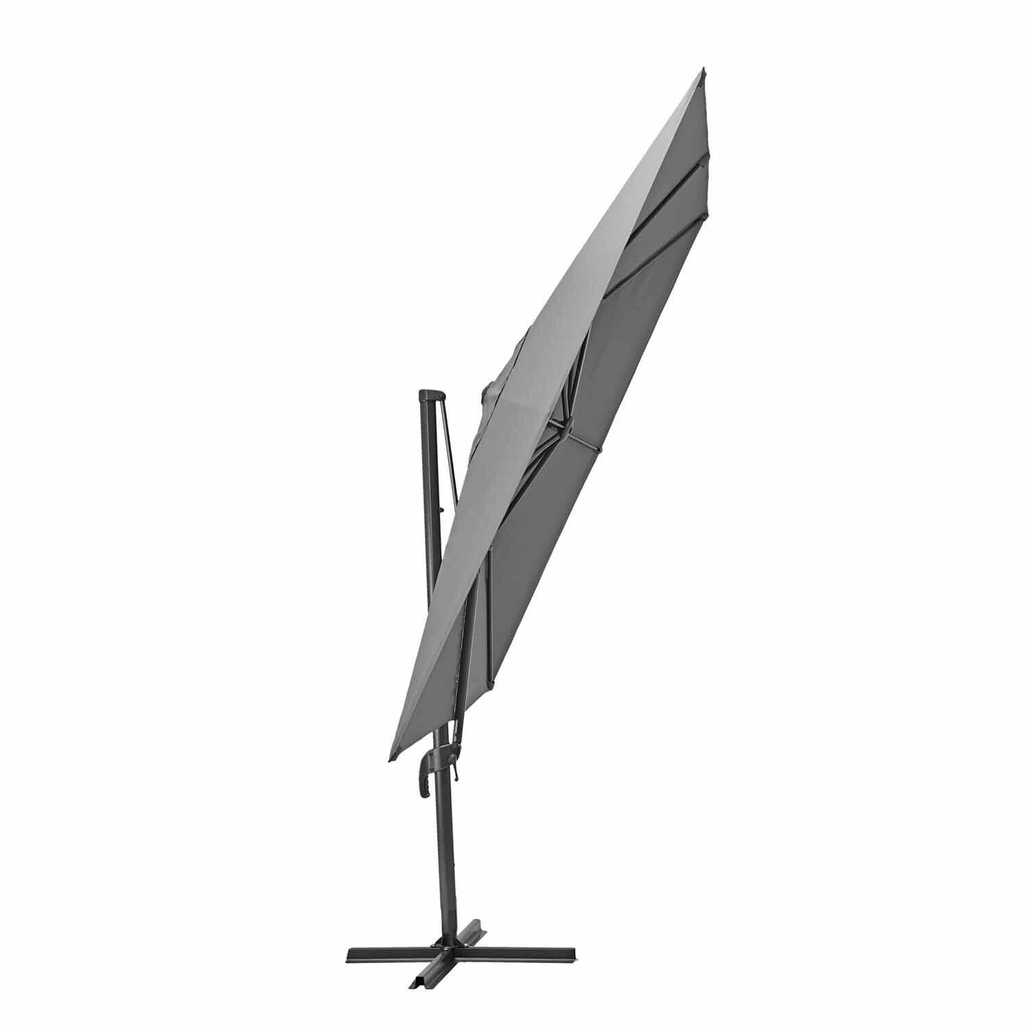 Parasol déporté carré anthracite Aura NATERIAL L.286 x l.286 cm - 8
