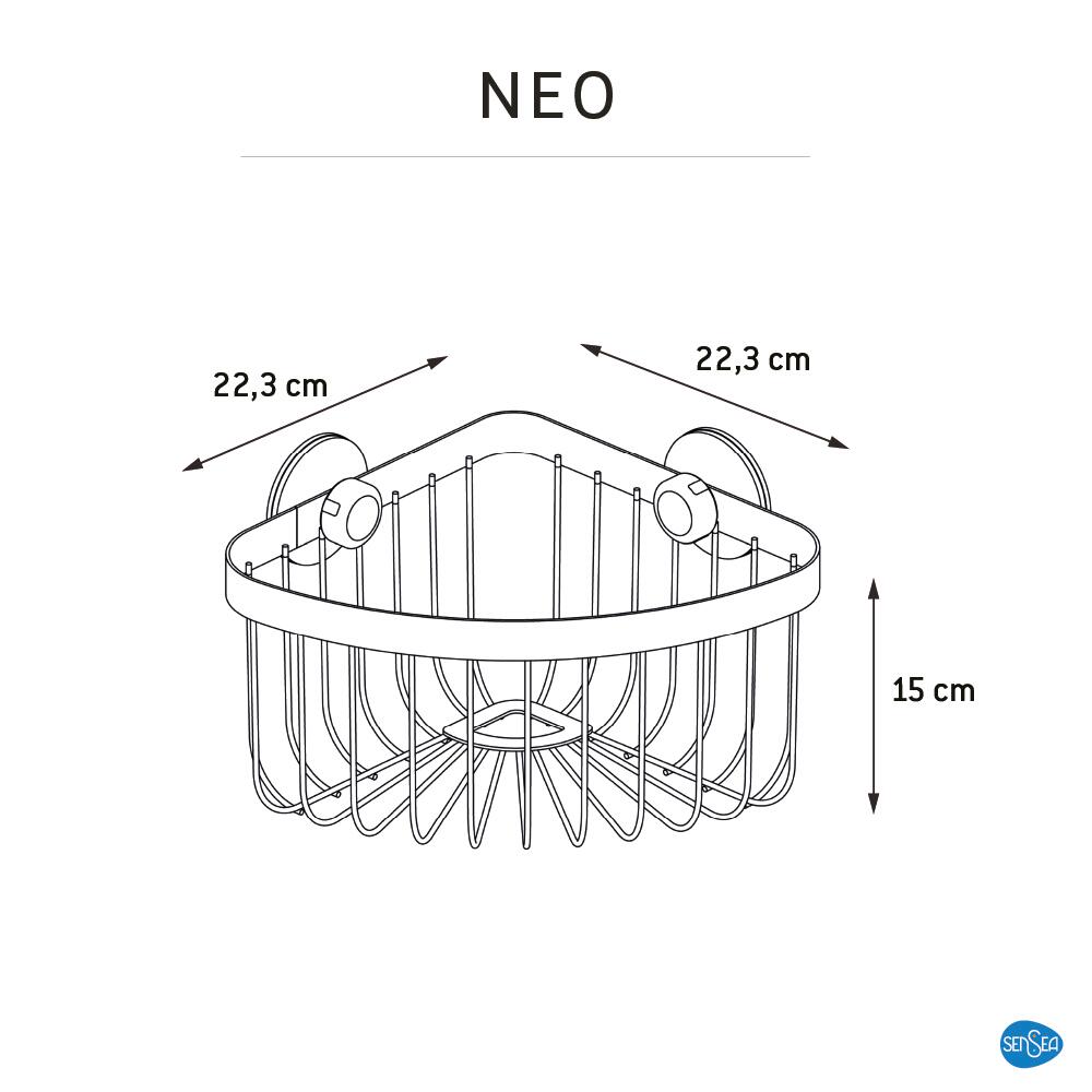 Organizador de ducha Neo negro 22.3x15x22.3 cm - 2